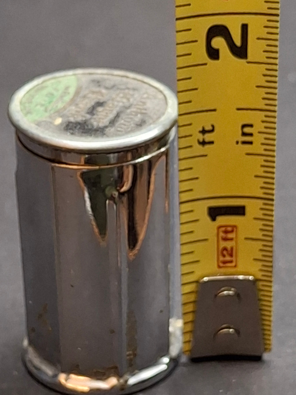 Vintage Chicago Thrift Co. Telescoping Pocket Dime Holder Bank – Anthony Wayne Bank Fort Wayne, Indiana Advertising Premium