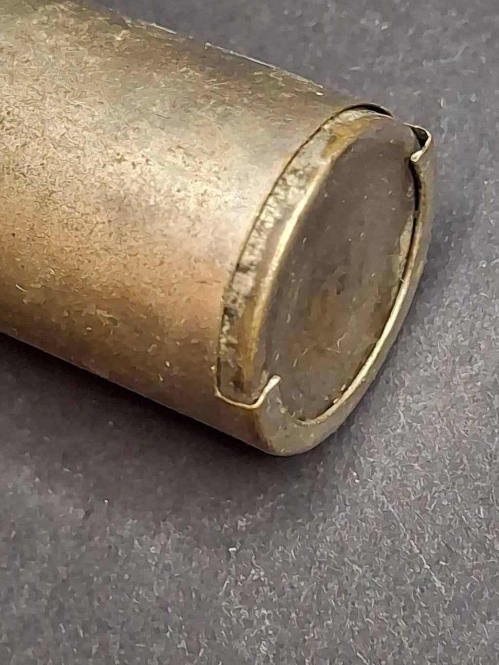 Antique Castelow Trolley Bank Brass Cylinder Coin Collector Meriden CT Pat Apld For c. 1885