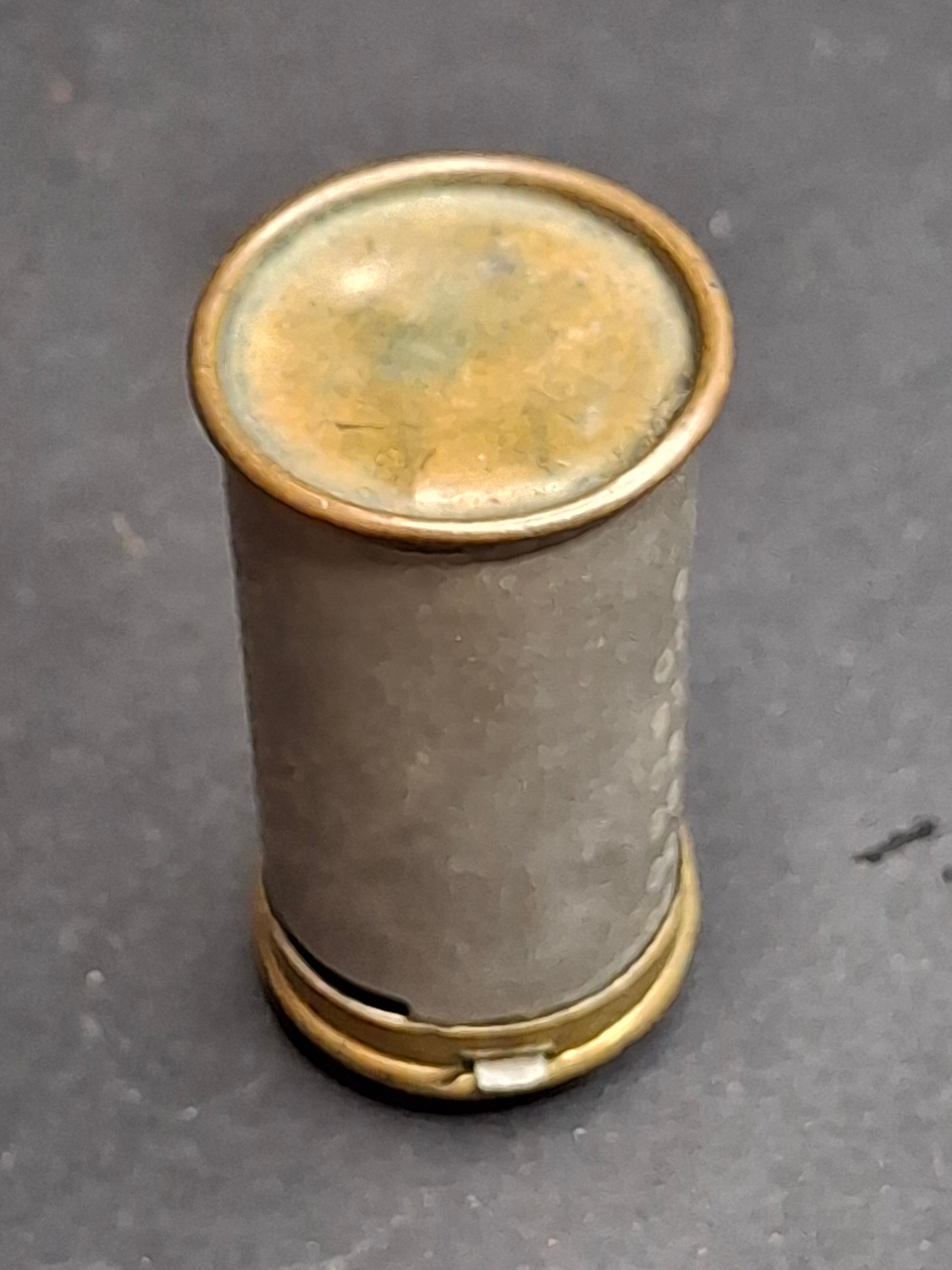 Vintage WWII British Empire "Lend to Defend" 30 Sixpence Pocket Coin Register Bank - National Savings Tin Cylinder 6d Thrift Bank