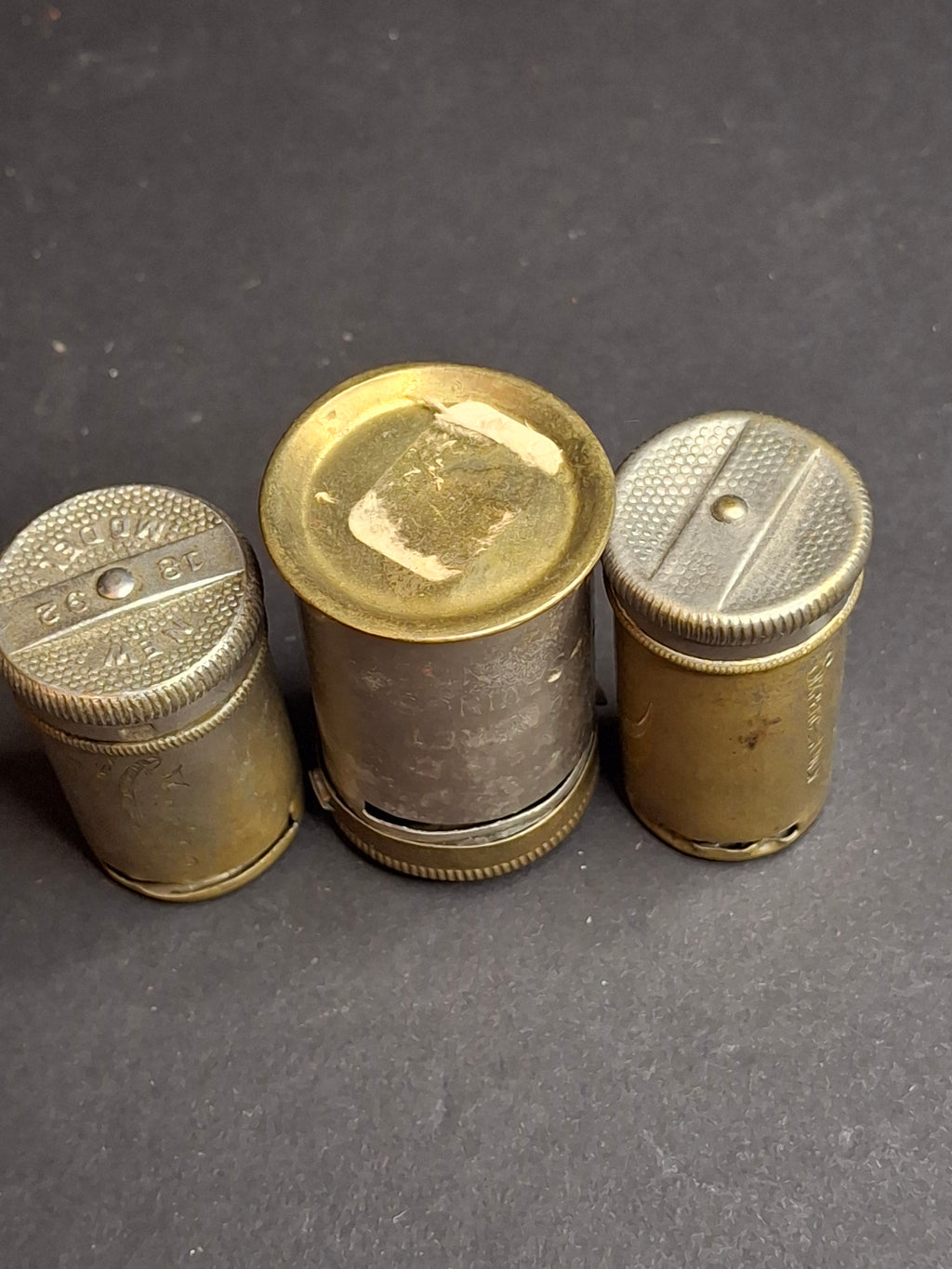 Antique Pocket Savings Bank Lot (3) - 1891 Magic Surplus Bank NY, Empire 20s London, 6d Sixpence Pocket Bank - Victorian Era Mechanical Coin Register Tubes