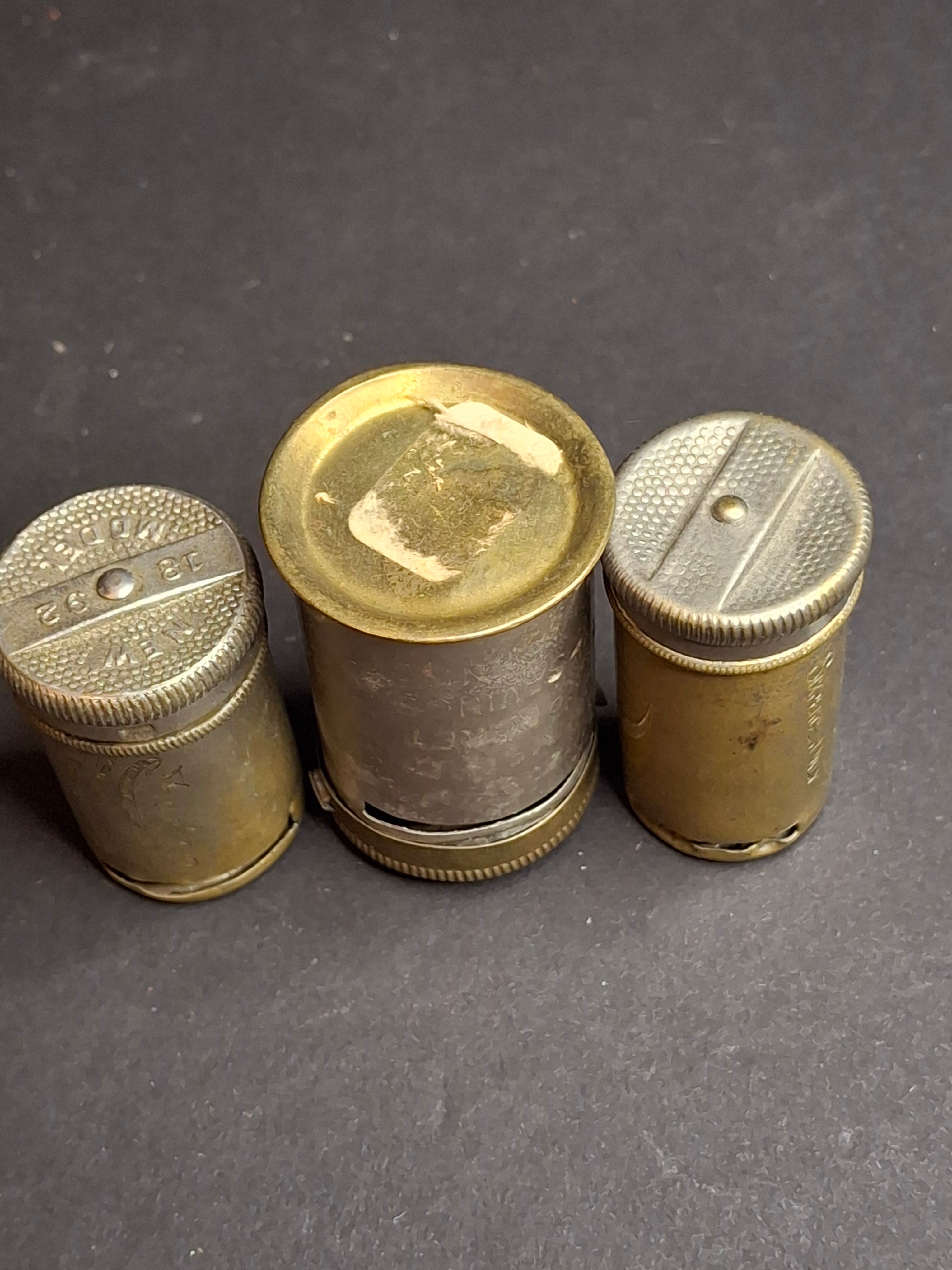 Antique Pocket Savings Bank Lot (3) - 1891 Magic Surplus Bank NY, Empire 20s London, 6d Sixpence Pocket Bank - Victorian Era Mechanical Coin Register Tubes