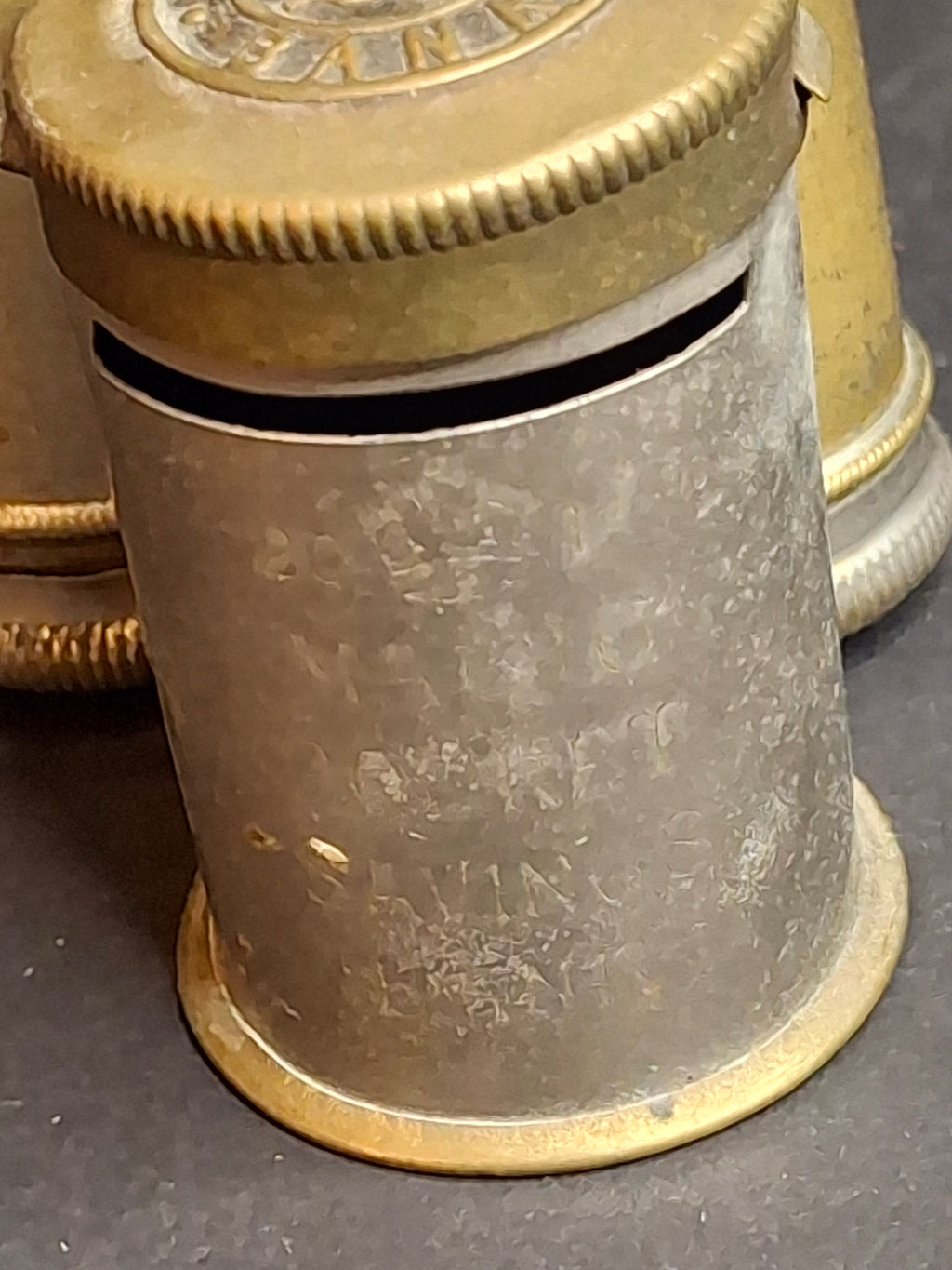 Antique Pocket Savings Bank Lot (3) - 1891 Magic Surplus Bank NY, Empire 20s London, 6d Sixpence Pocket Bank - Victorian Era Mechanical Coin Register Tubes