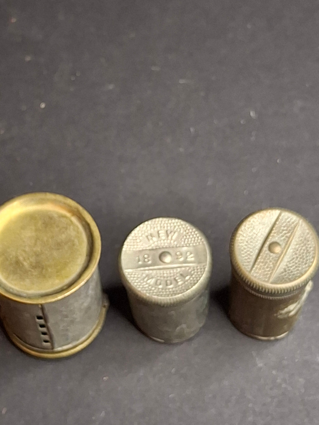Antique Magic Introduction Co Vest Pocket Savings Banks Trio - Magic Surplus, Empire & Six Pence C. 1890-1892