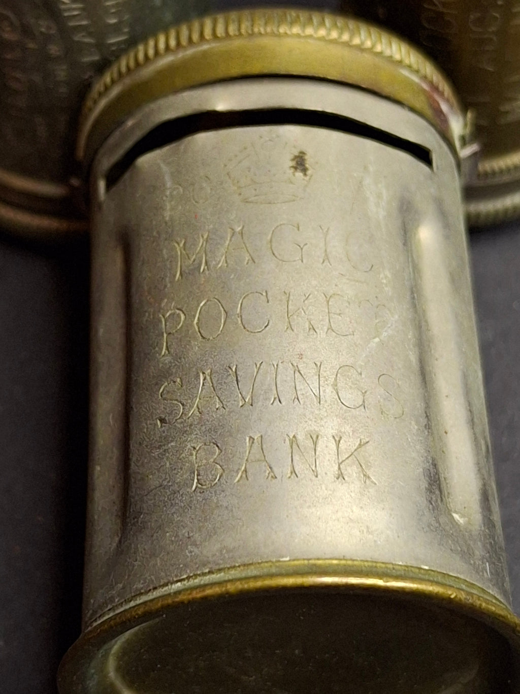 Antique Magic Introduction Co Vest Pocket Savings Banks Trio - Magic Surplus, Empire & Six Pence C. 1890-1892