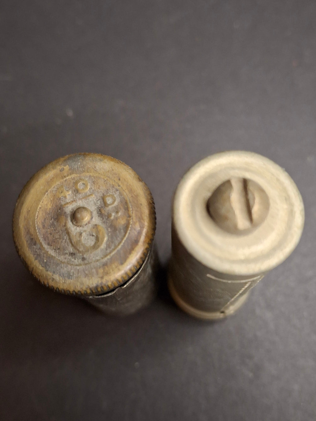 Antique Pocket Coin Savings Banks Lot of 2 | 1890s Magic Pocket Savings Bank & B&R Mfg Co New York Dime Tube Bank Register