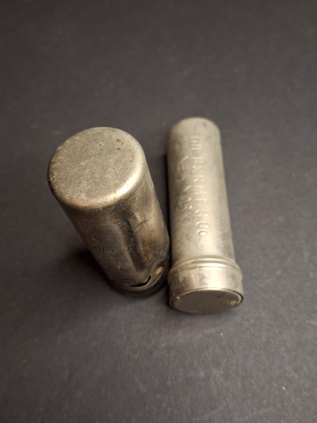 Antique Pocket Coin Savings Banks Lot of 2 | 1890s Magic Pocket Savings Bank & B&R Mfg Co New York Dime Tube Bank Register