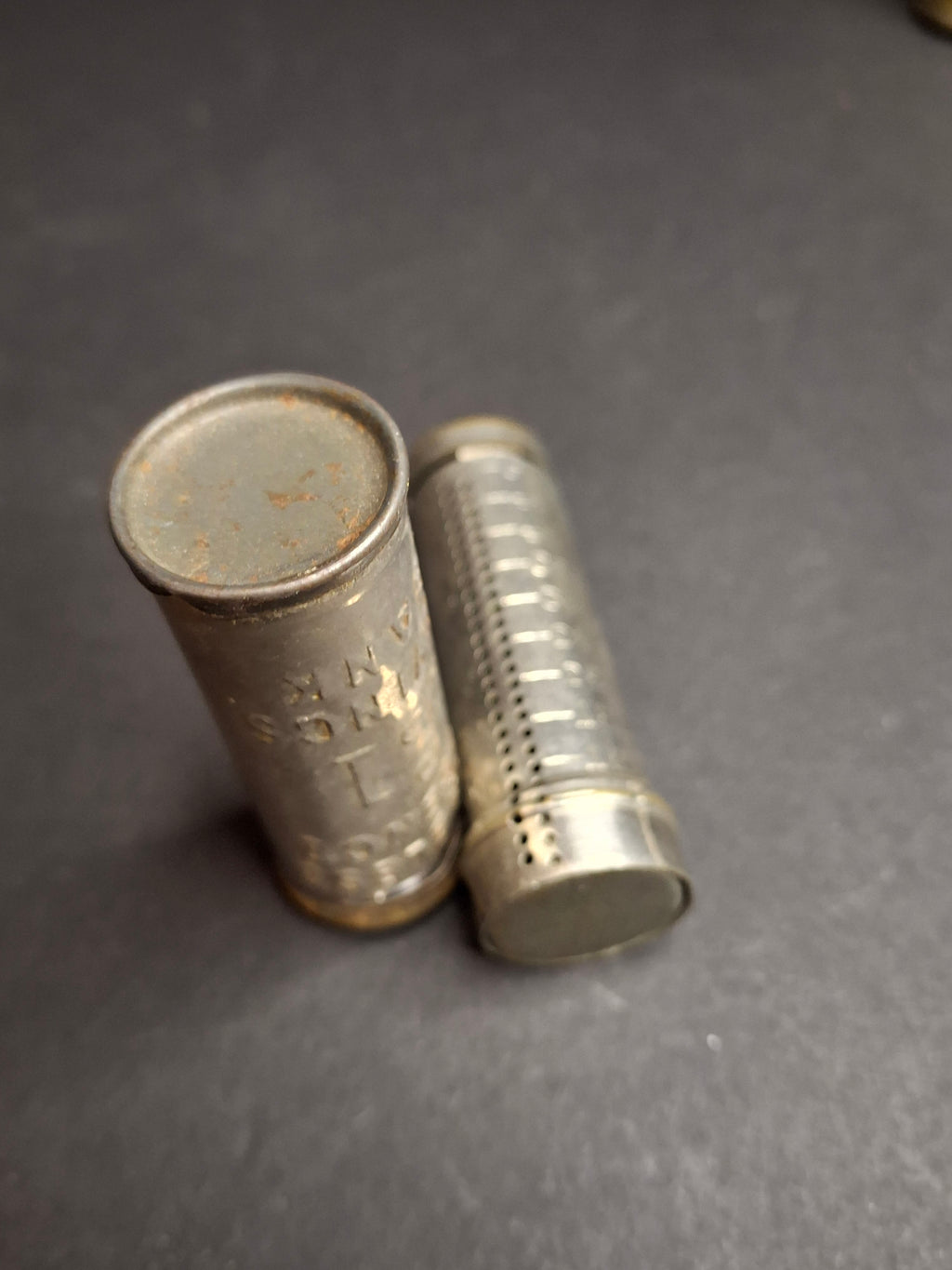 Antique Pocket Savings Banks Lot B&R Mfg Co NY Dime Bank & British BBC Wireless Licence 6d Sixpence Tube Bank Circa 1920s
