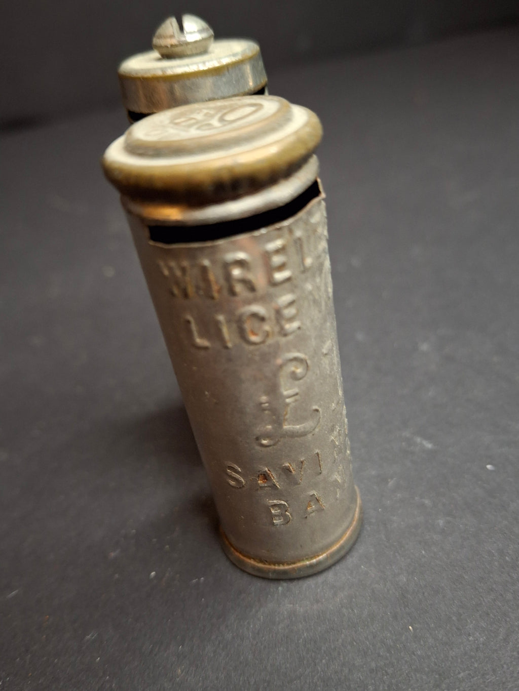 Antique Pocket Savings Banks Lot B&R Mfg Co NY Dime Bank & British BBC Wireless Licence 6d Sixpence Tube Bank Circa 1920s