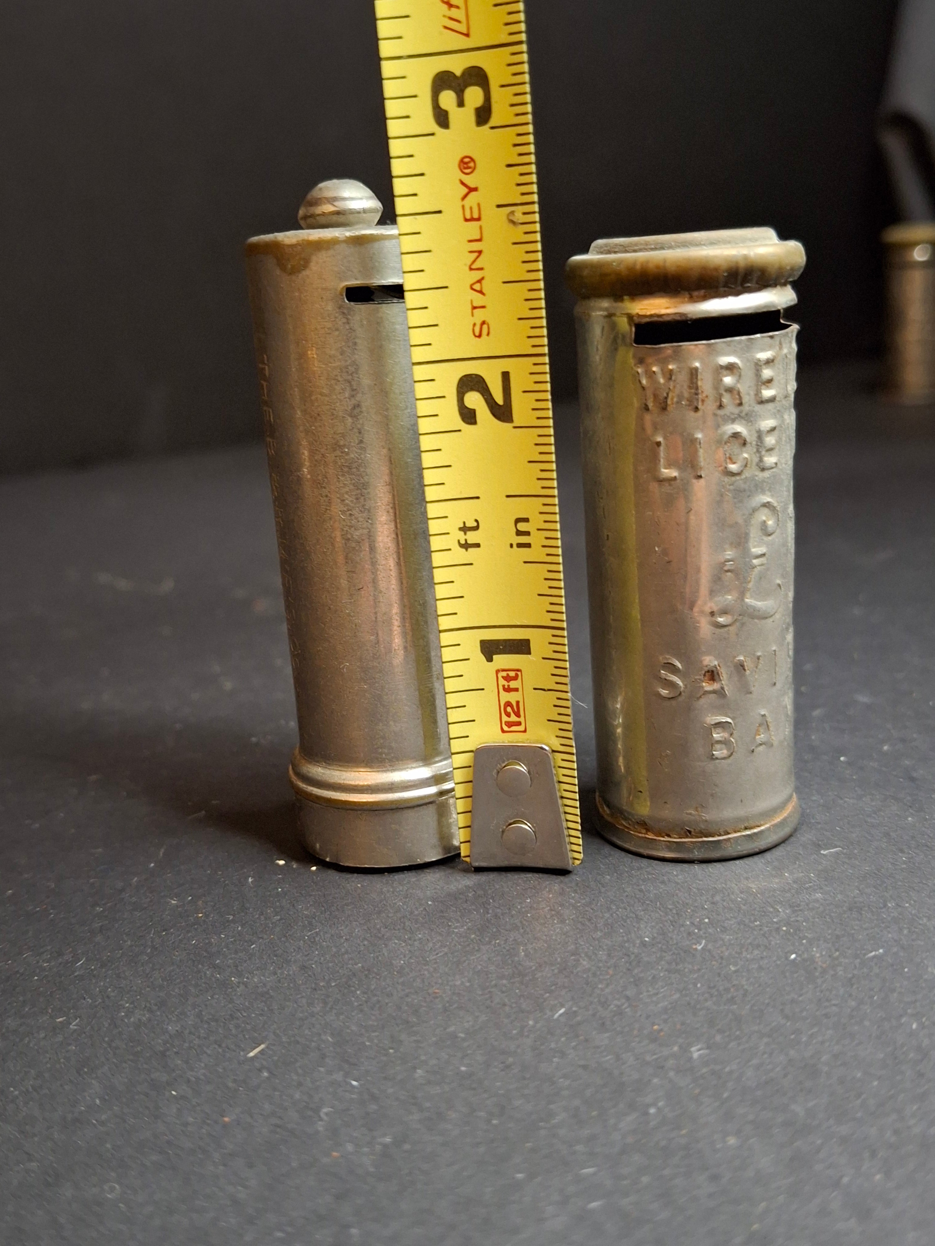 Antique Pocket Savings Banks Lot B&R Mfg Co NY Dime Bank & British BBC Wireless Licence 6d Sixpence Tube Bank Circa 1920s