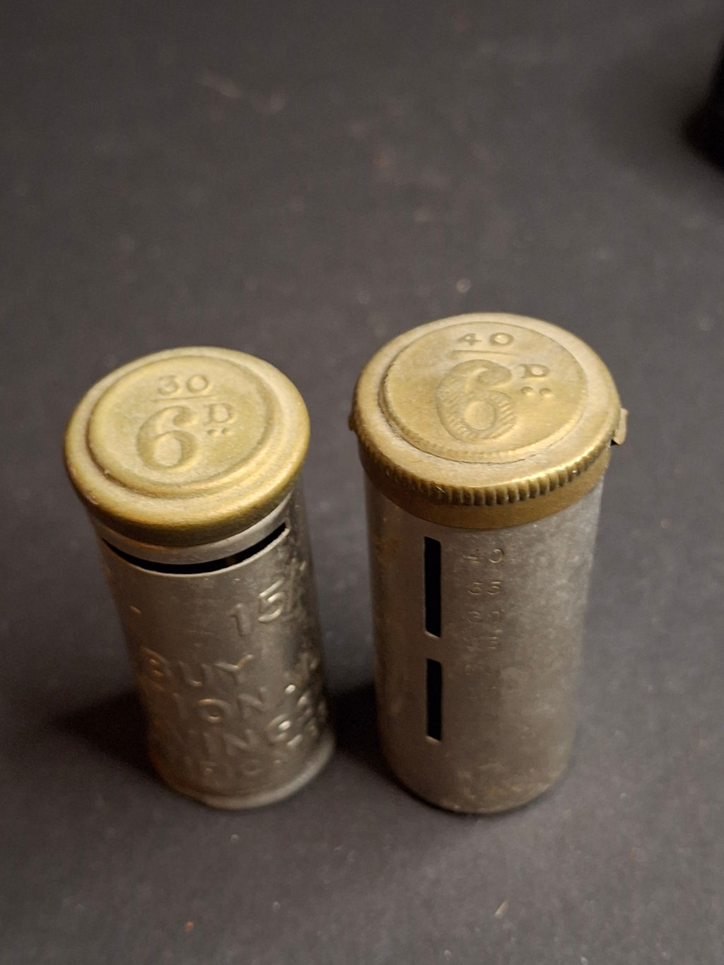 Vintage British Magic Pocket Savings Bank Pair 6d Sixpence National Savings