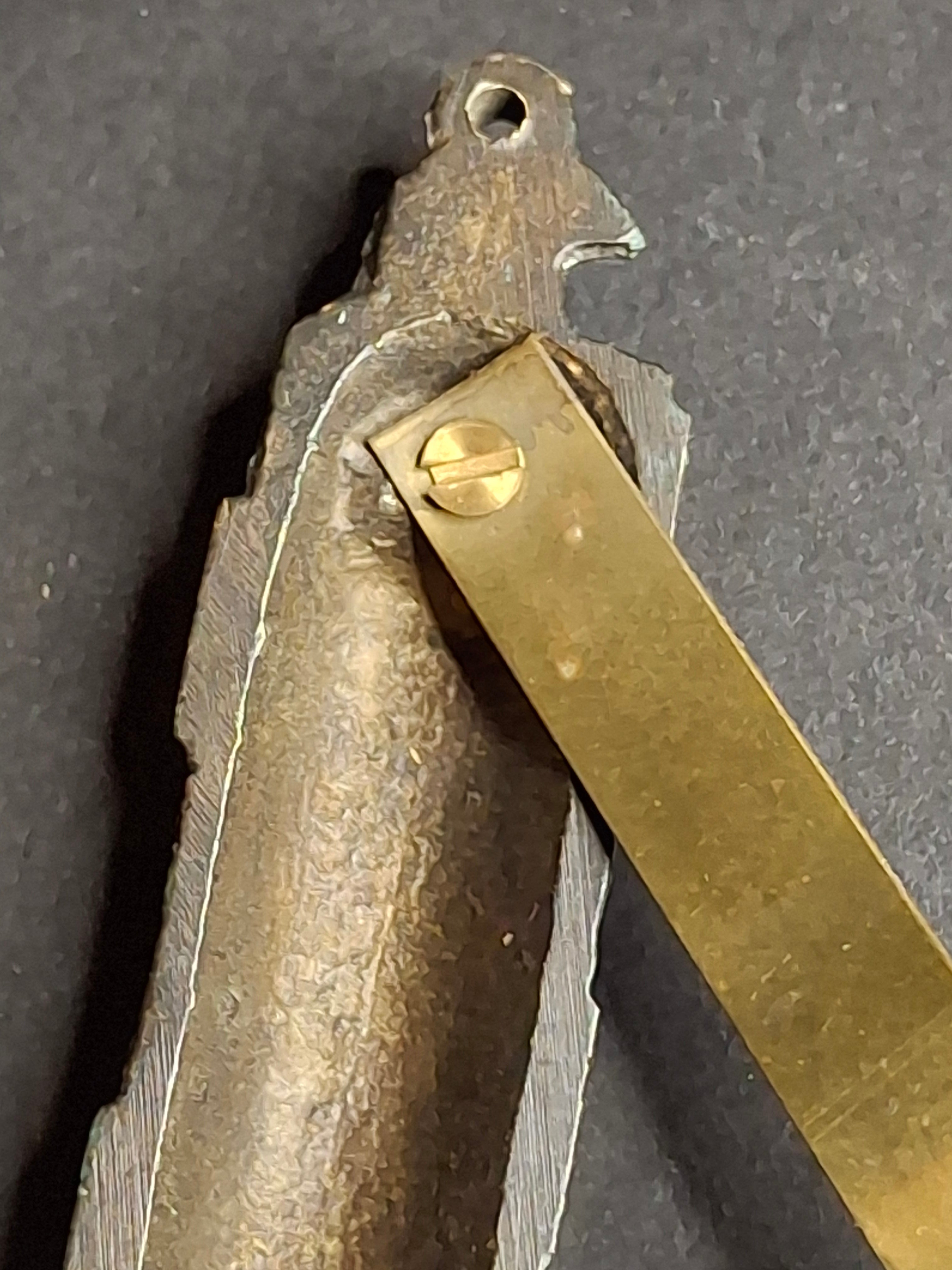 Vintage Brass Mezuzah Case with Patina Finish & Hebrew Shaddai Script 3.25"