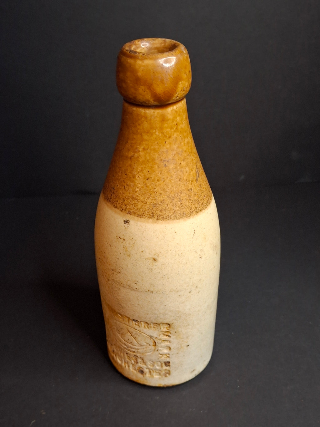 Antique 19th C. English Stoneware Ginger Beer Bottle - R. Bowes & Son Manchester