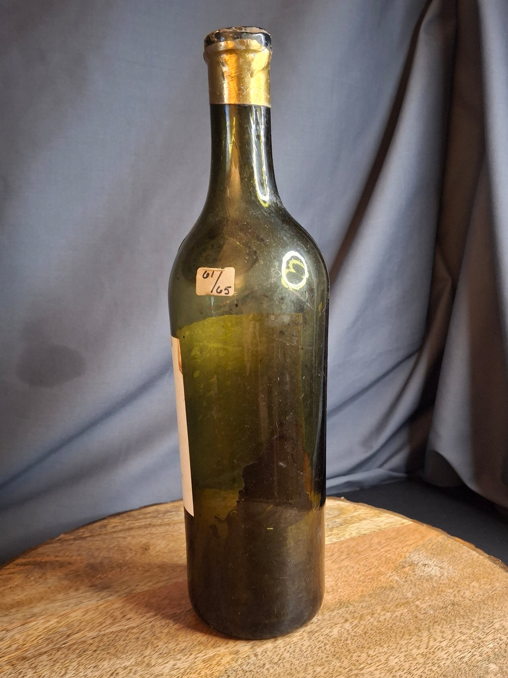 Antique 1870 Chateau Lafite Rothschild Empty Wine Bottle | Cruse & Fils Frères Négociant Label | Pre-Phylloxera Blown Glass With Shoulder Seal