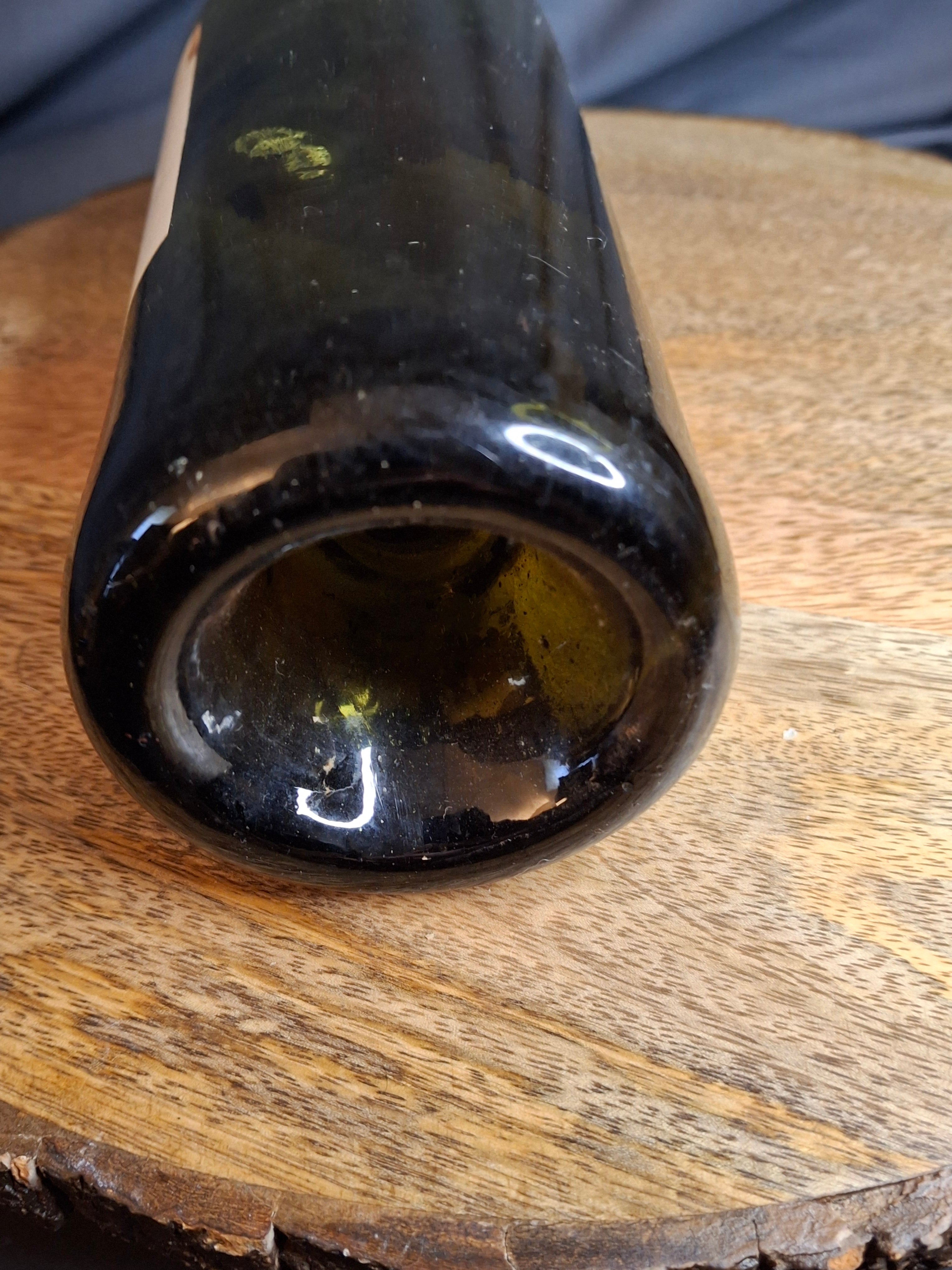 Antique 1870 Chateau Lafite Rothschild Empty Wine Bottle | Cruse & Fils Frères Négociant Label | Pre-Phylloxera Blown Glass With Shoulder Seal