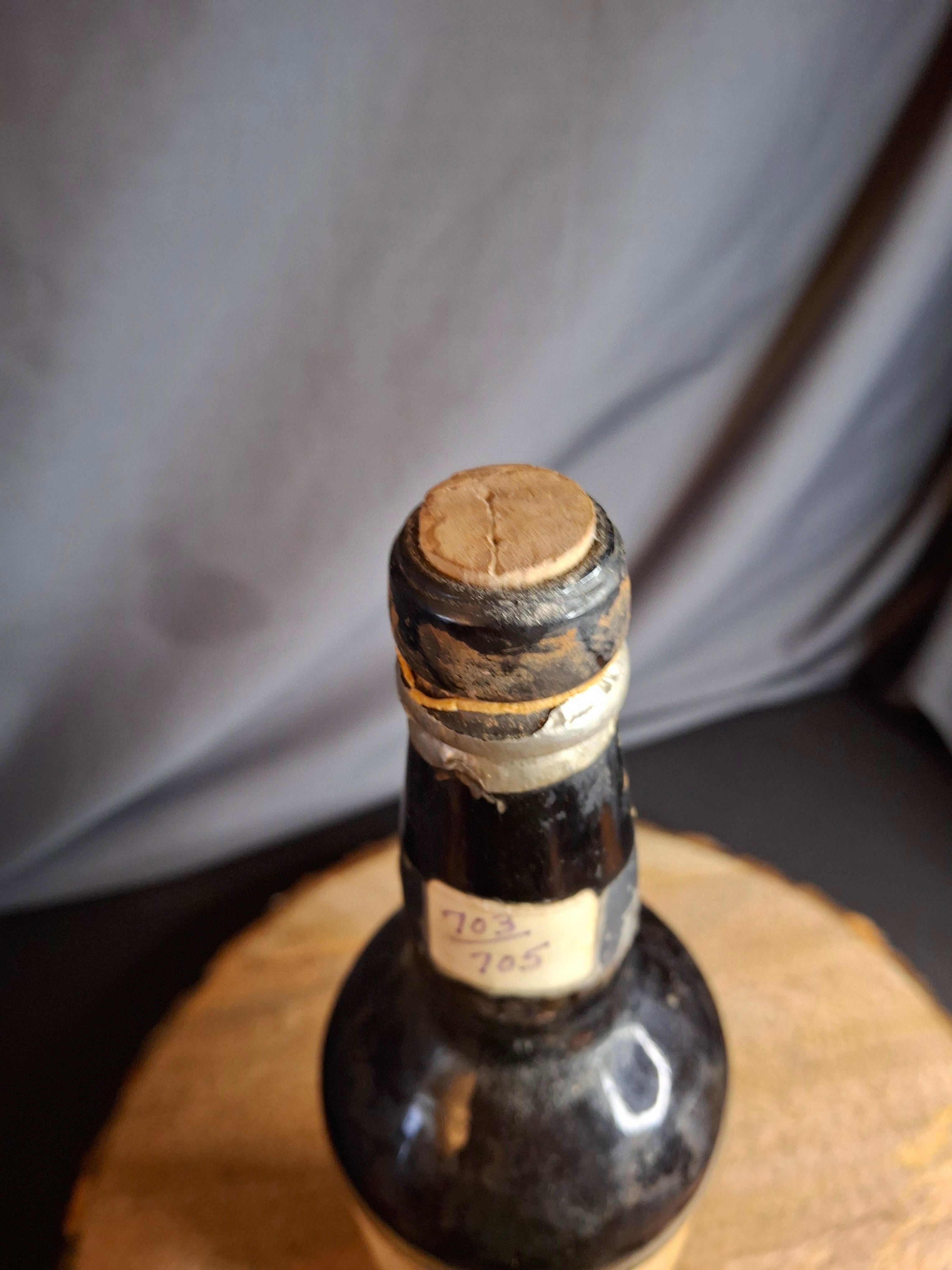 Antique 1864 Xeres Sherry Montebello Wine Bottle Original Cork Rare Estate Ephemera