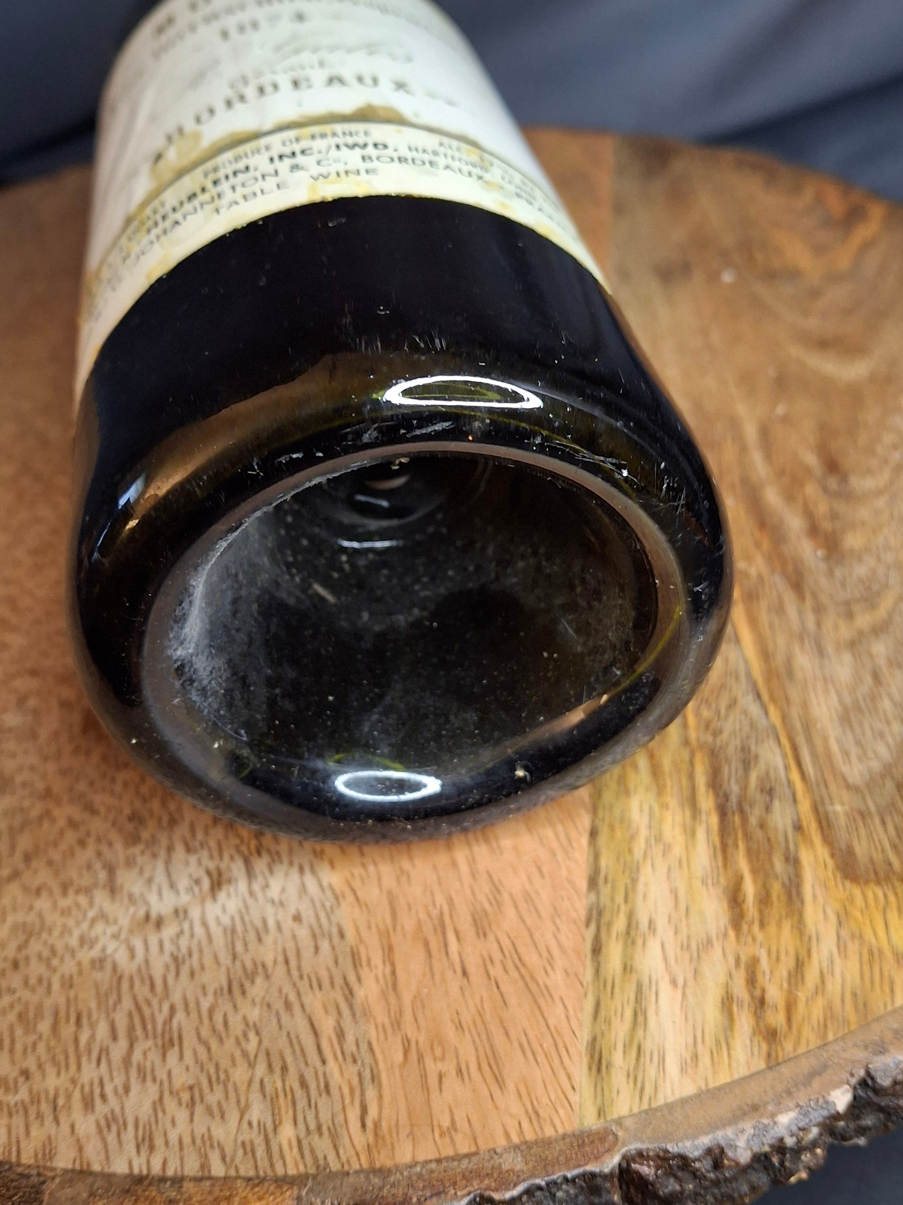RARE 1874 Chateau Mouton Rothschild Empty Wine Bottle & Original Cork R. Galos