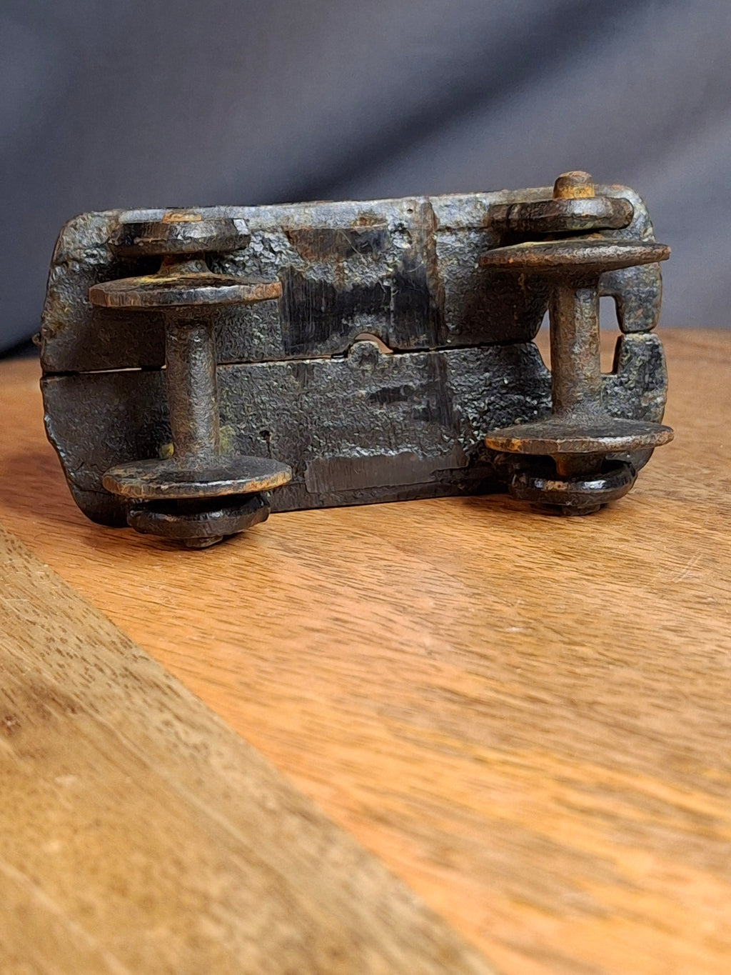 Vintage Japanese Cast Iron Train Coal Car Tender No. 50 Floor Toy, Working Wheels