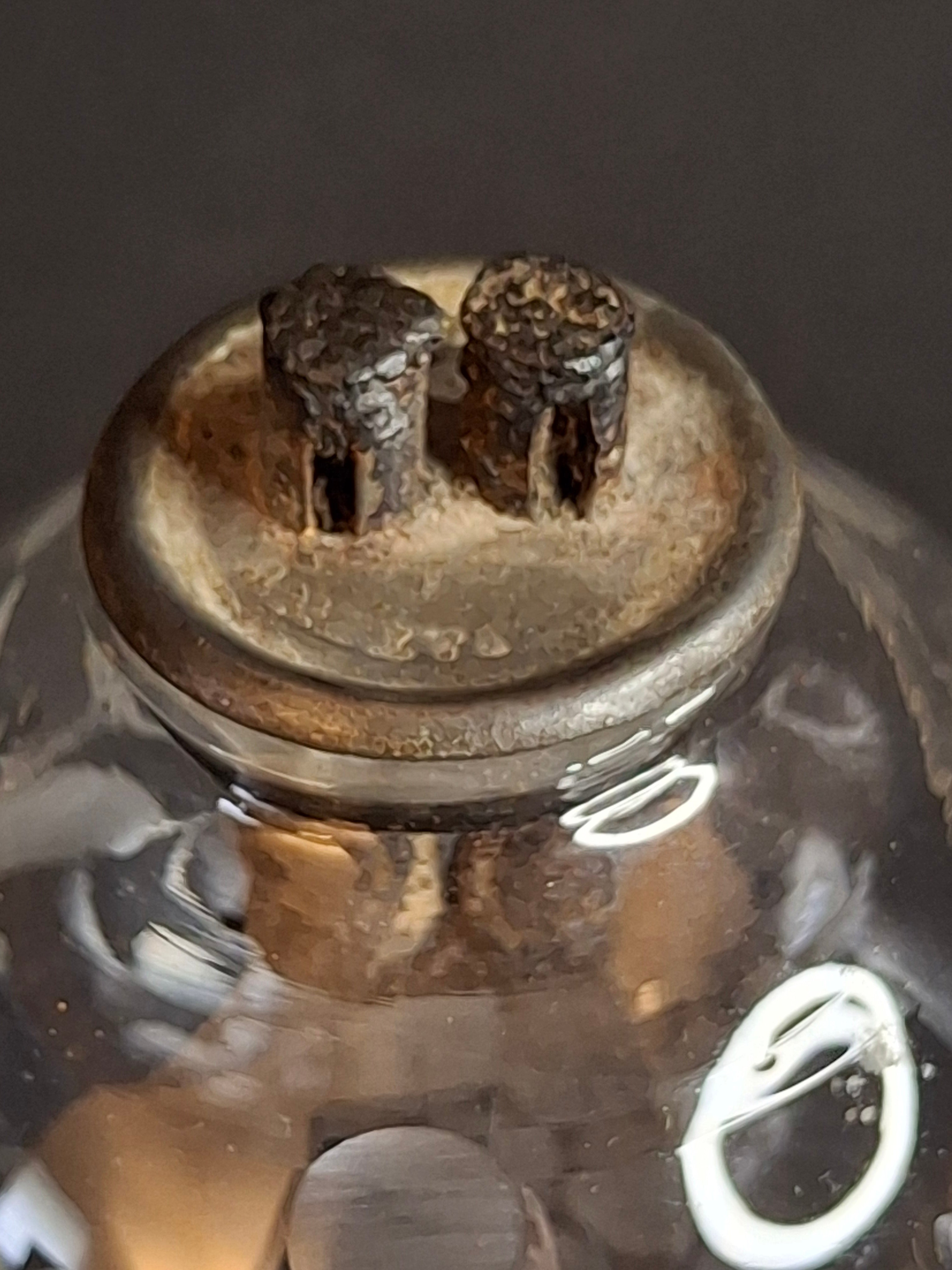 Rare Antique Boston & Sandwich Engraved Glass Whale Oil Lamp "PATENT" Cork Burner c.1835