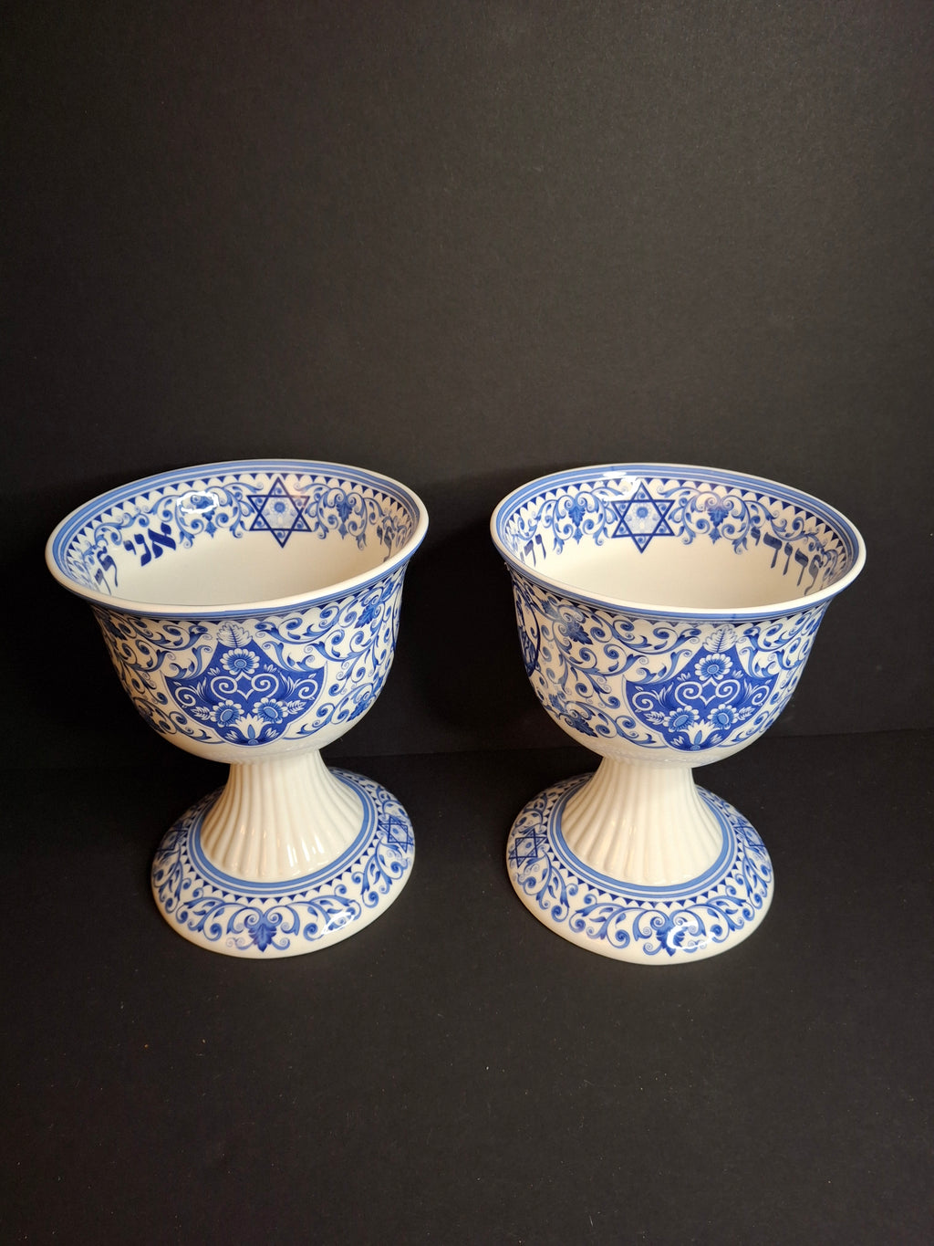 Pair Spode Judaica Kiddush Cups Matching Set Hebrew Wedding Gift I Am My Beloveds