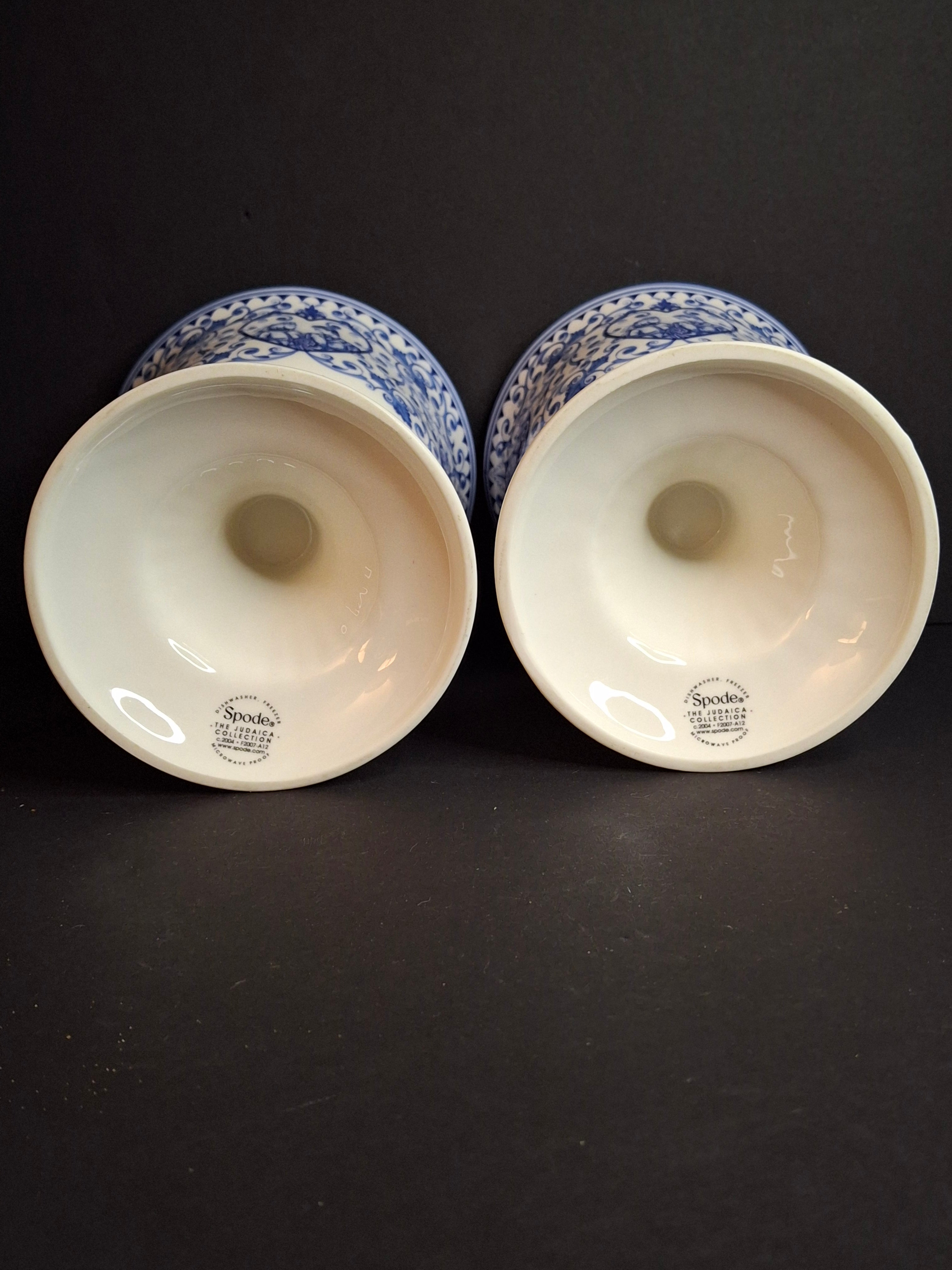 Pair Spode Judaica Kiddush Cups Matching Set Hebrew Wedding Gift I Am My Beloveds