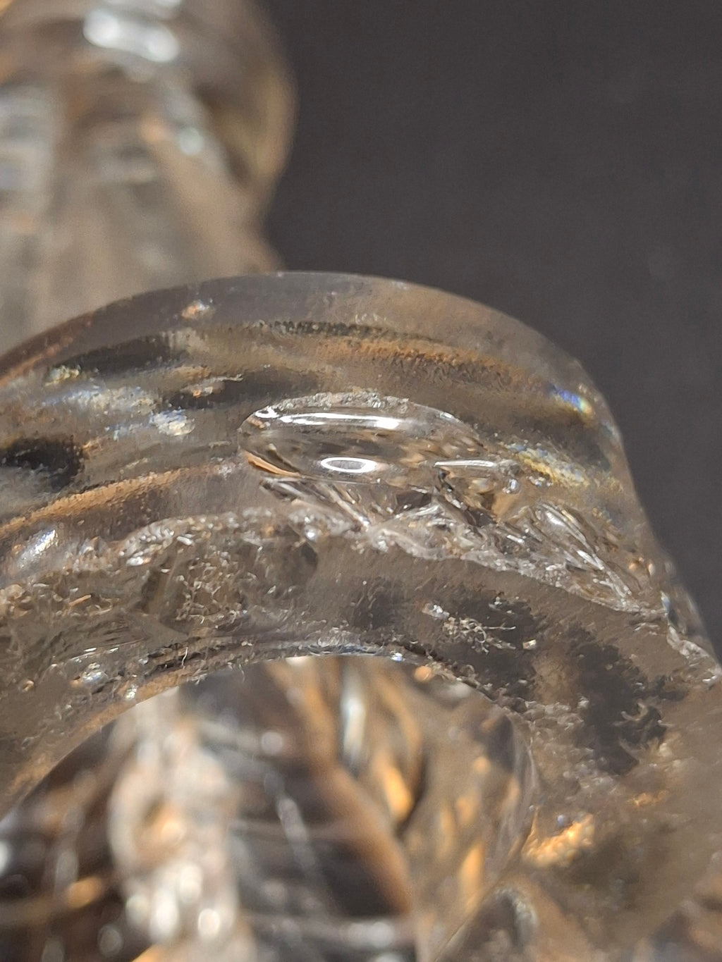 Antique Sandwich Glass Whale Oil Lamp Flint Glass Cloverleaf Base Blown Font c. 1840