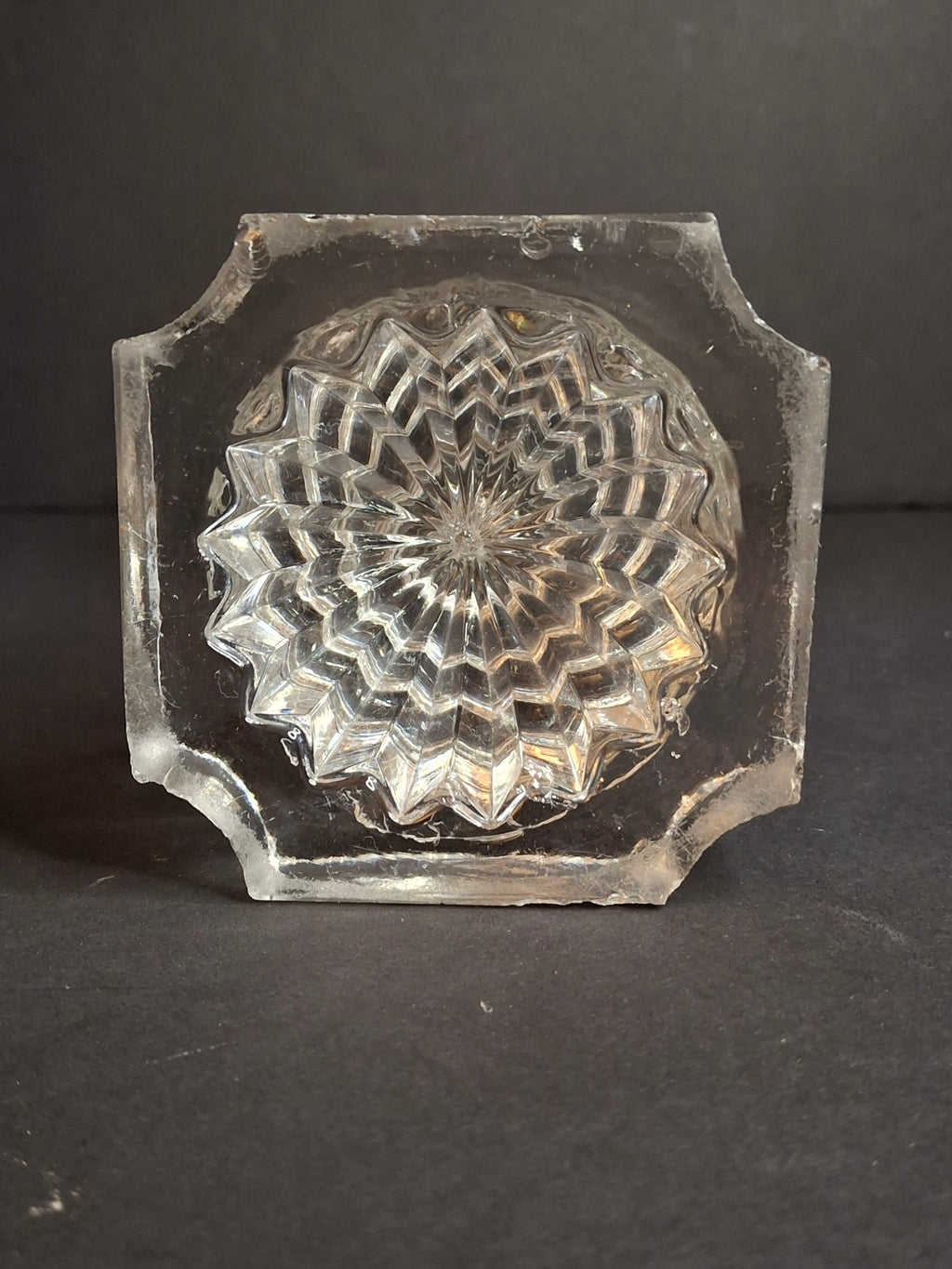 Rare Antique 1840 EAPG Flint Glass Whale Oil Lamp | Wheel-Etched Font & Starburst Base