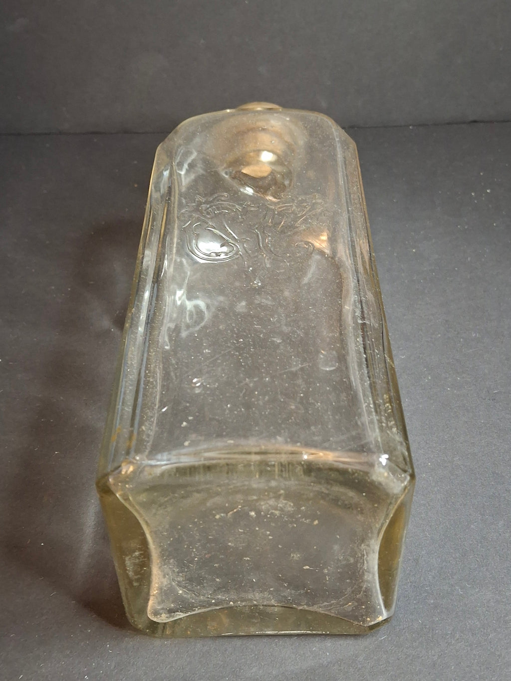 Antique Victorian Era Glass Apothecary / Bar Bottle with Embossed "VC" Monogram