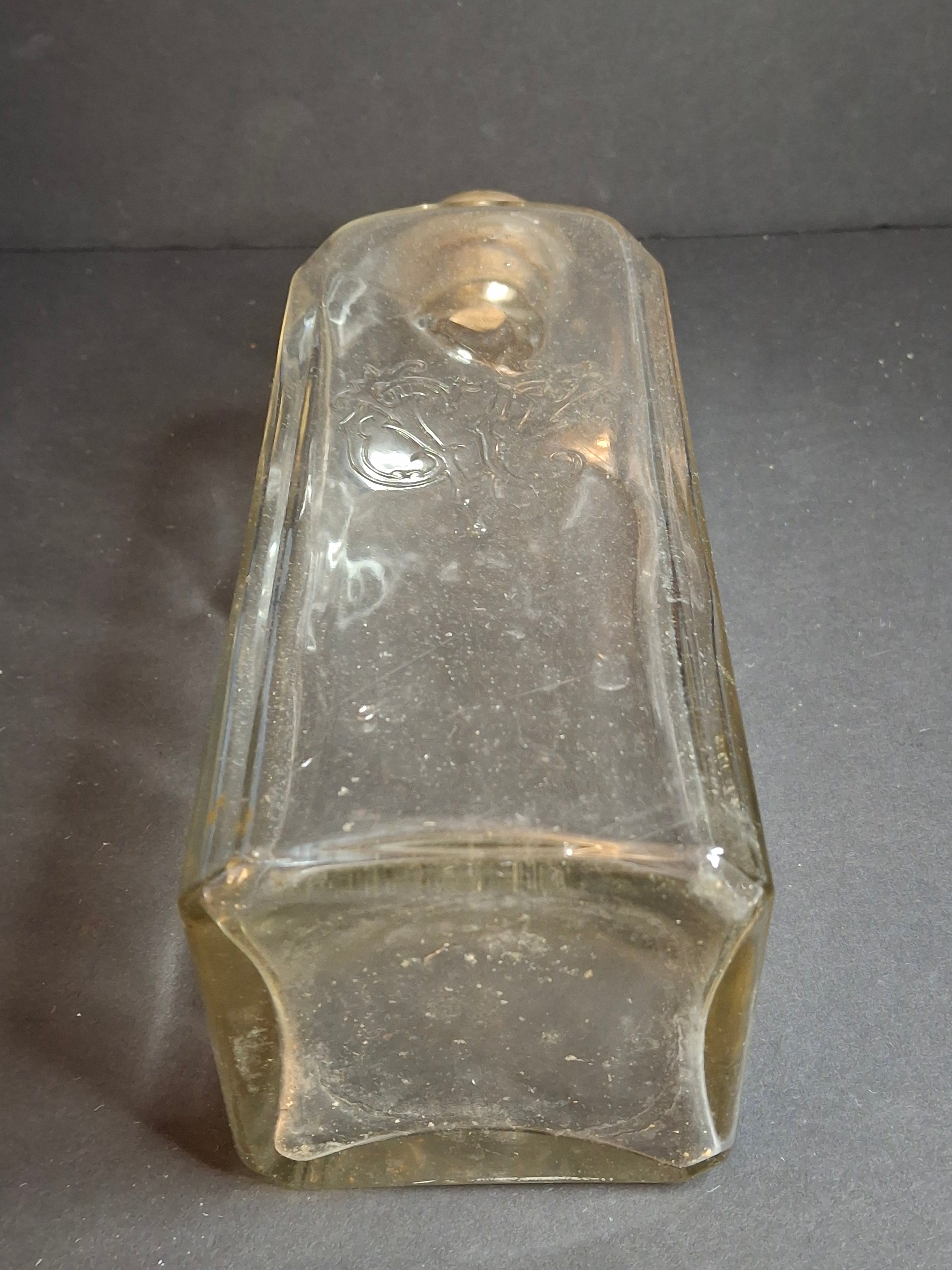 Antique Victorian Era Glass Apothecary / Bar Bottle with Embossed "VC" Monogram