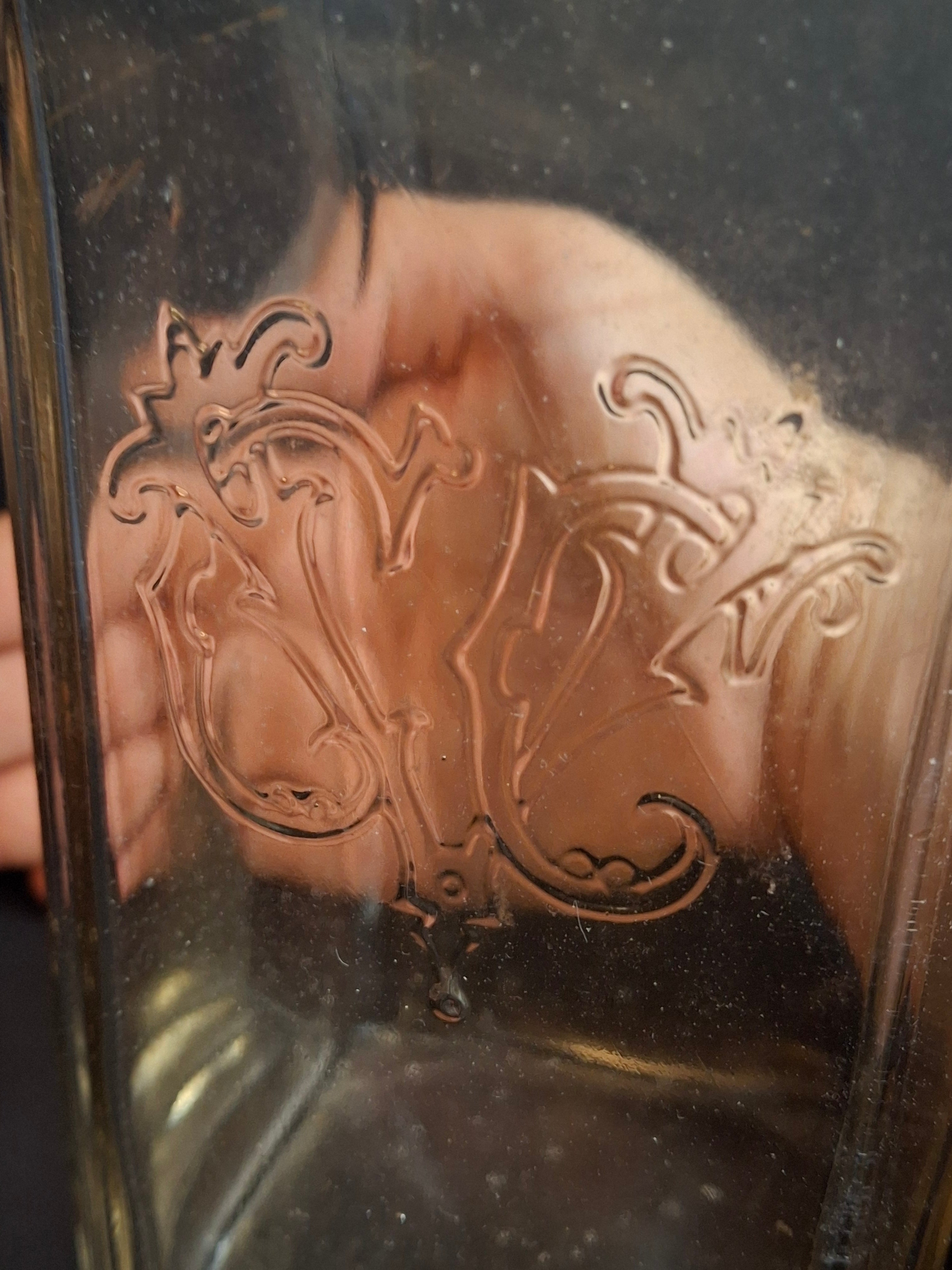 Antique Victorian Era Glass Apothecary / Bar Bottle with Embossed "VC" Monogram