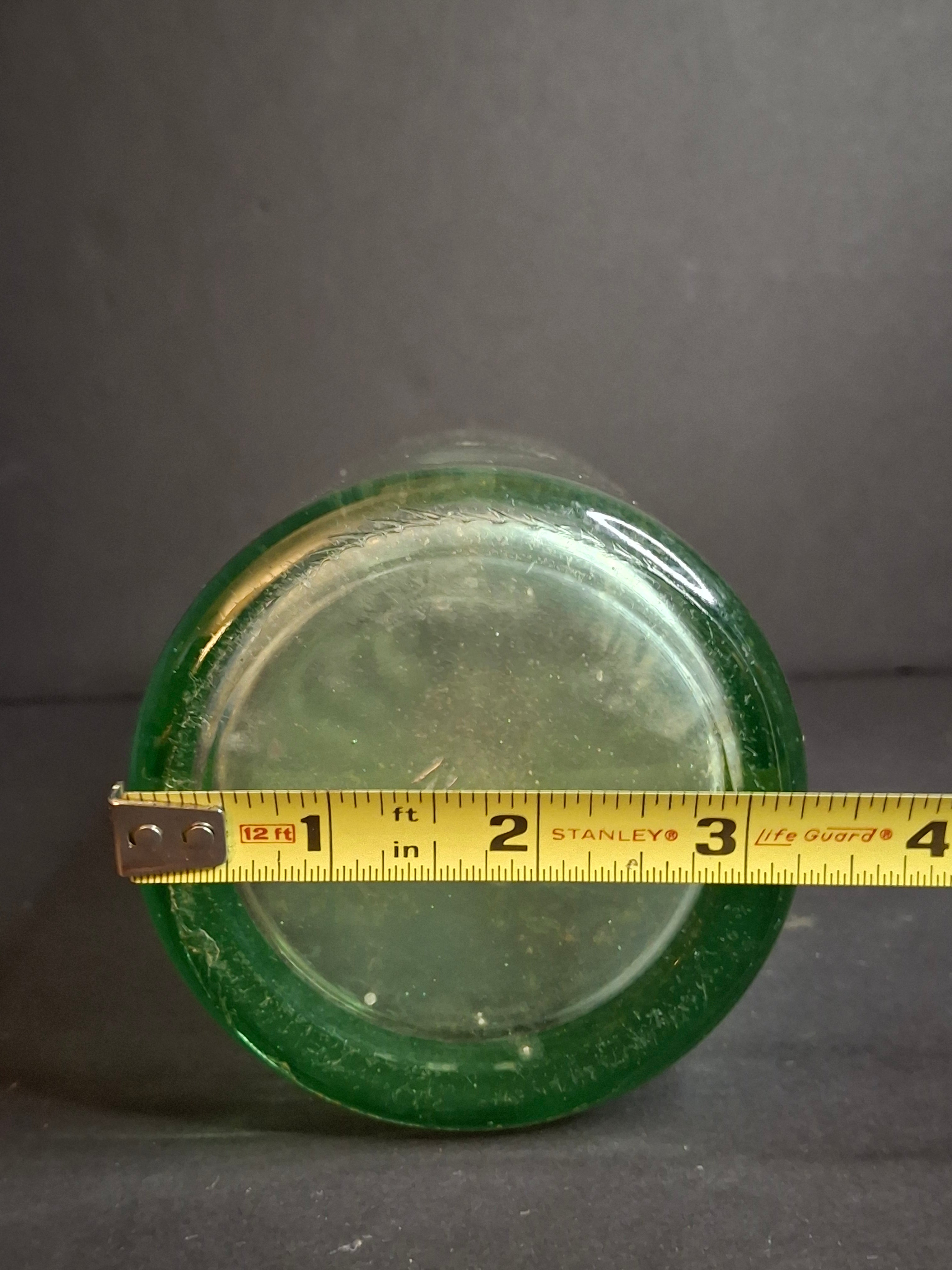 Antique 1926 Curran & Joyce Co. Lawrence Mass. Embossed Green Glass Soda Bottle 11"