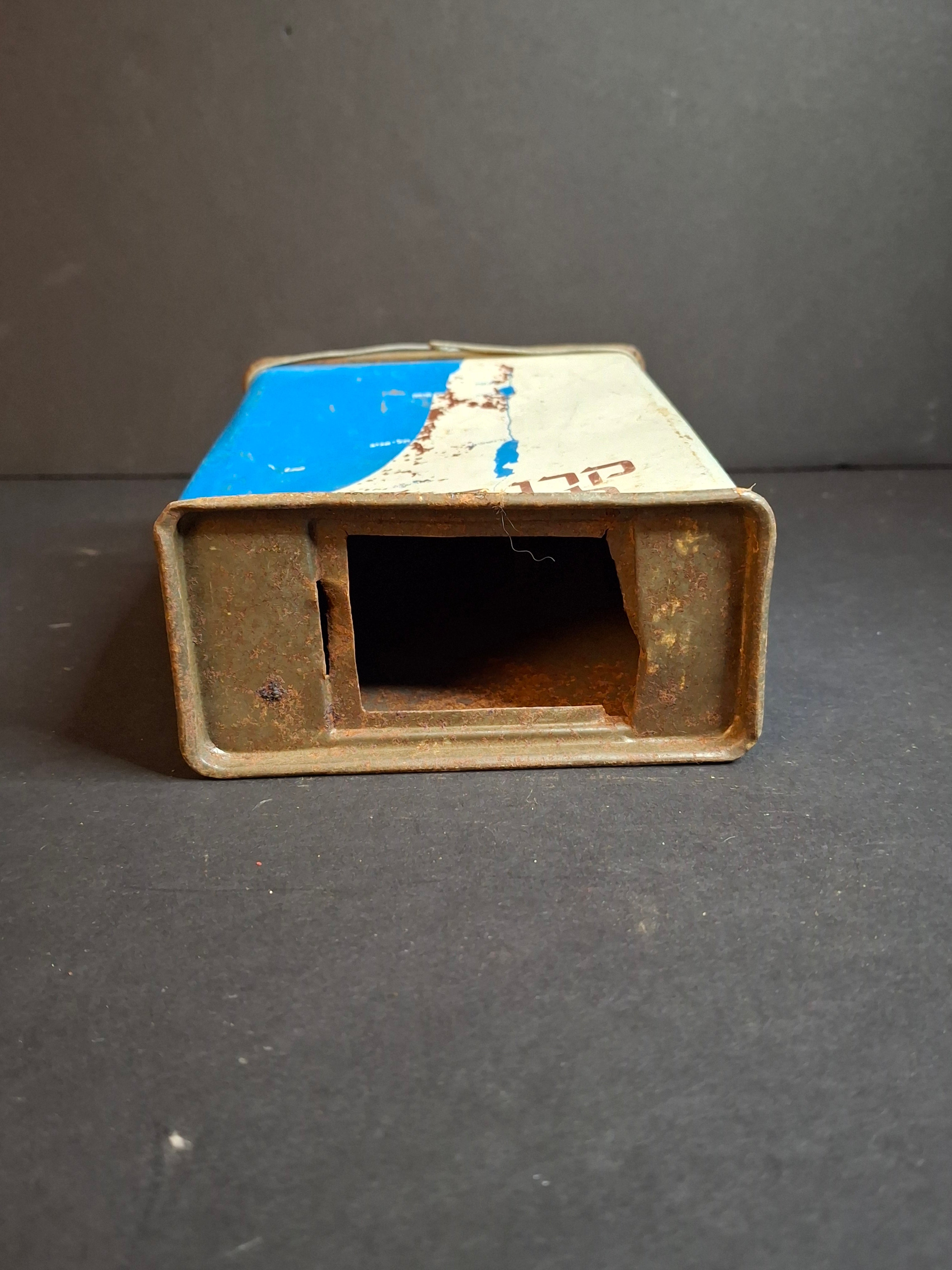 Lot of 5 Vintage JNF Tzedakah Boxes | Complete Historical Evolution Set c. 1940s–1950s | Mandate Palestine Pre-State to Early Israel Pushke Tins | Levin-Epstein, Chaim Murro