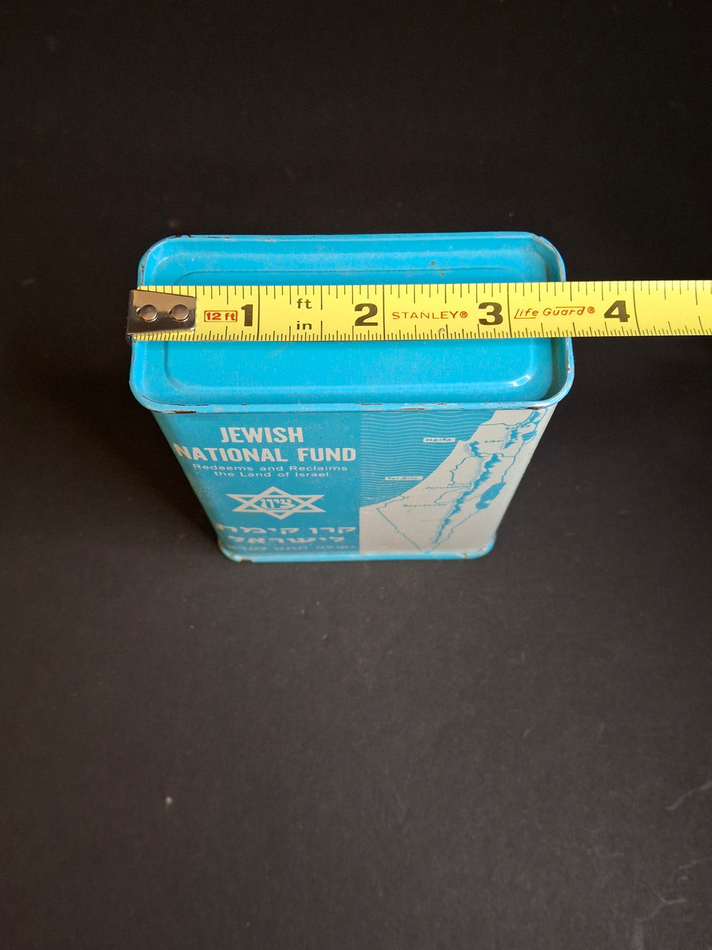 Vintage JNF Blue Box Charity Tin | Jewish National Fund Tzedakah Bank | Made in USA