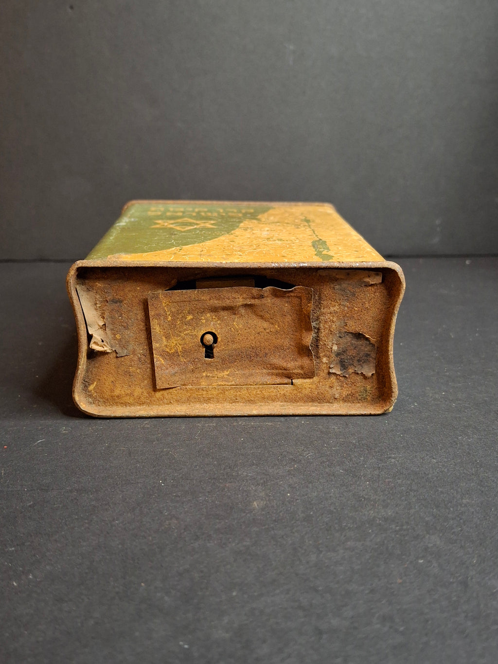 RARE UNIQUE Antique JNF KKL Tzedakah Charity Box Alfred Salzmann Palestine Map Pushke