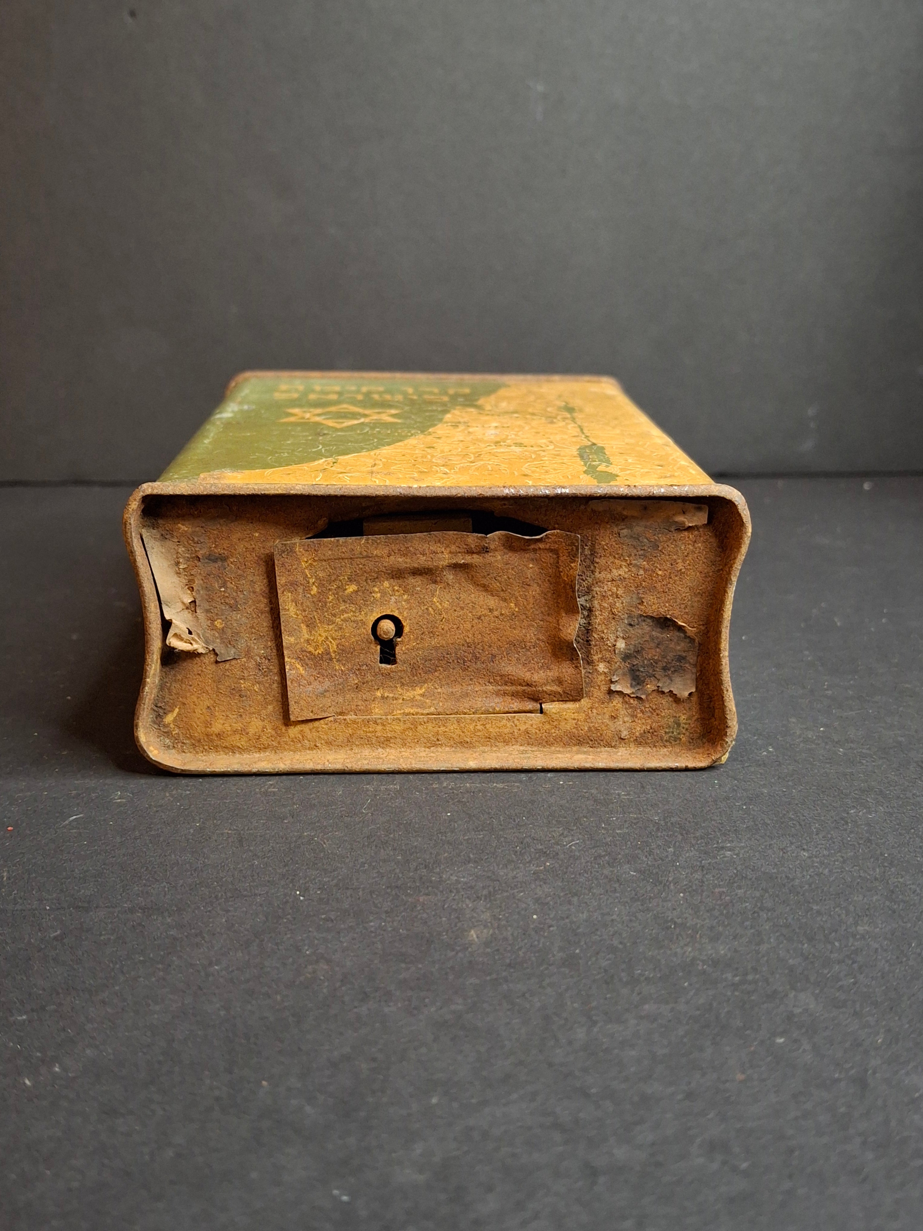 RARE UNIQUE Antique JNF KKL Tzedakah Charity Box Alfred Salzmann Palestine Map Pushke