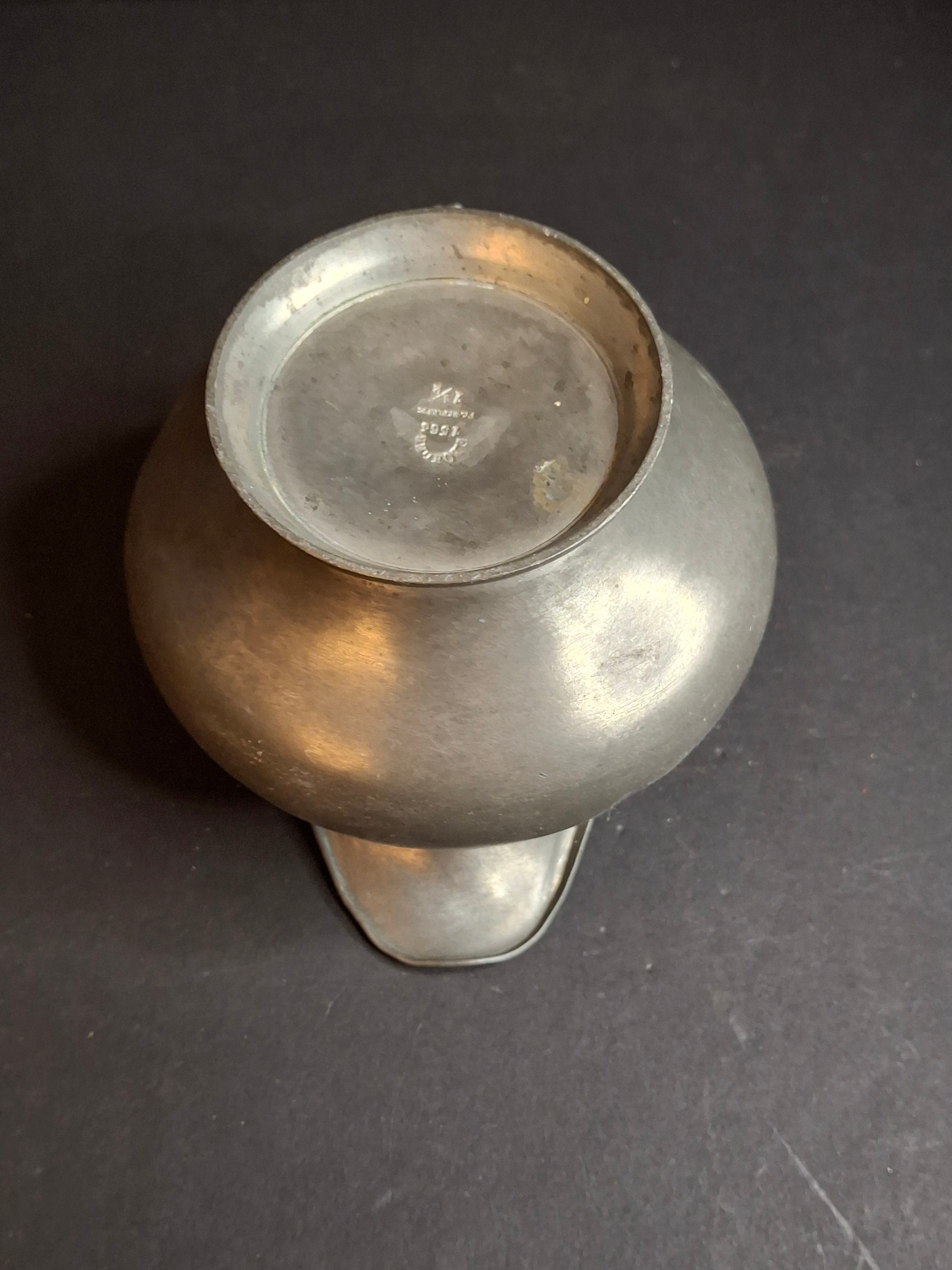 Antique German Pewter Creamer Pitcher – J.G. Höhler Frankfurt – Late 19th Century Serving Ware