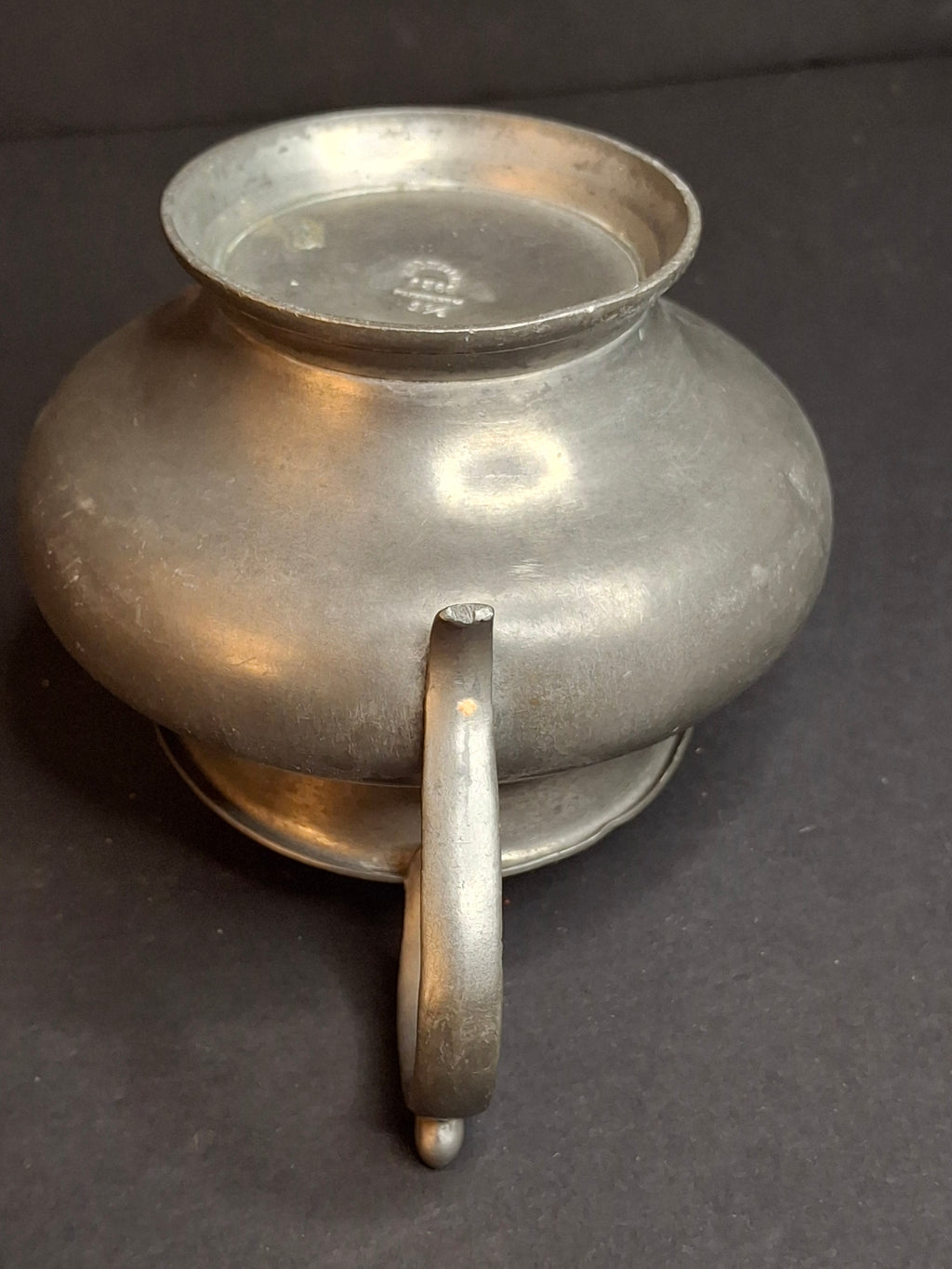 Antique German Pewter Creamer Pitcher – J.G. Höhler Frankfurt – Late 19th Century Serving Ware