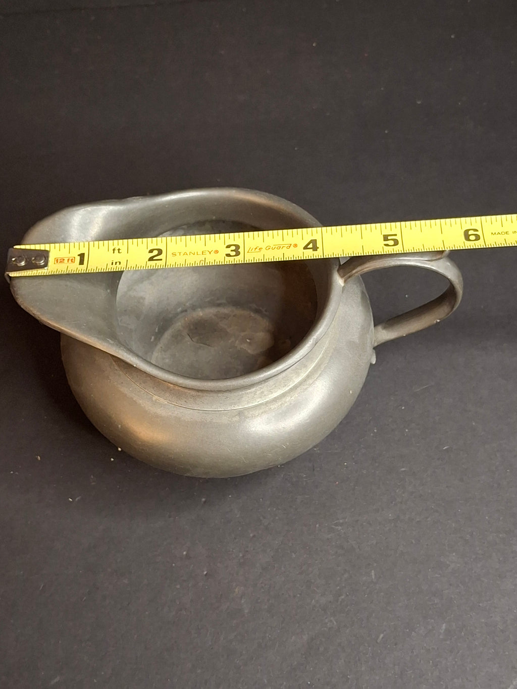 Antique German Pewter Creamer Pitcher – J.G. Höhler Frankfurt – Late 19th Century Serving Ware