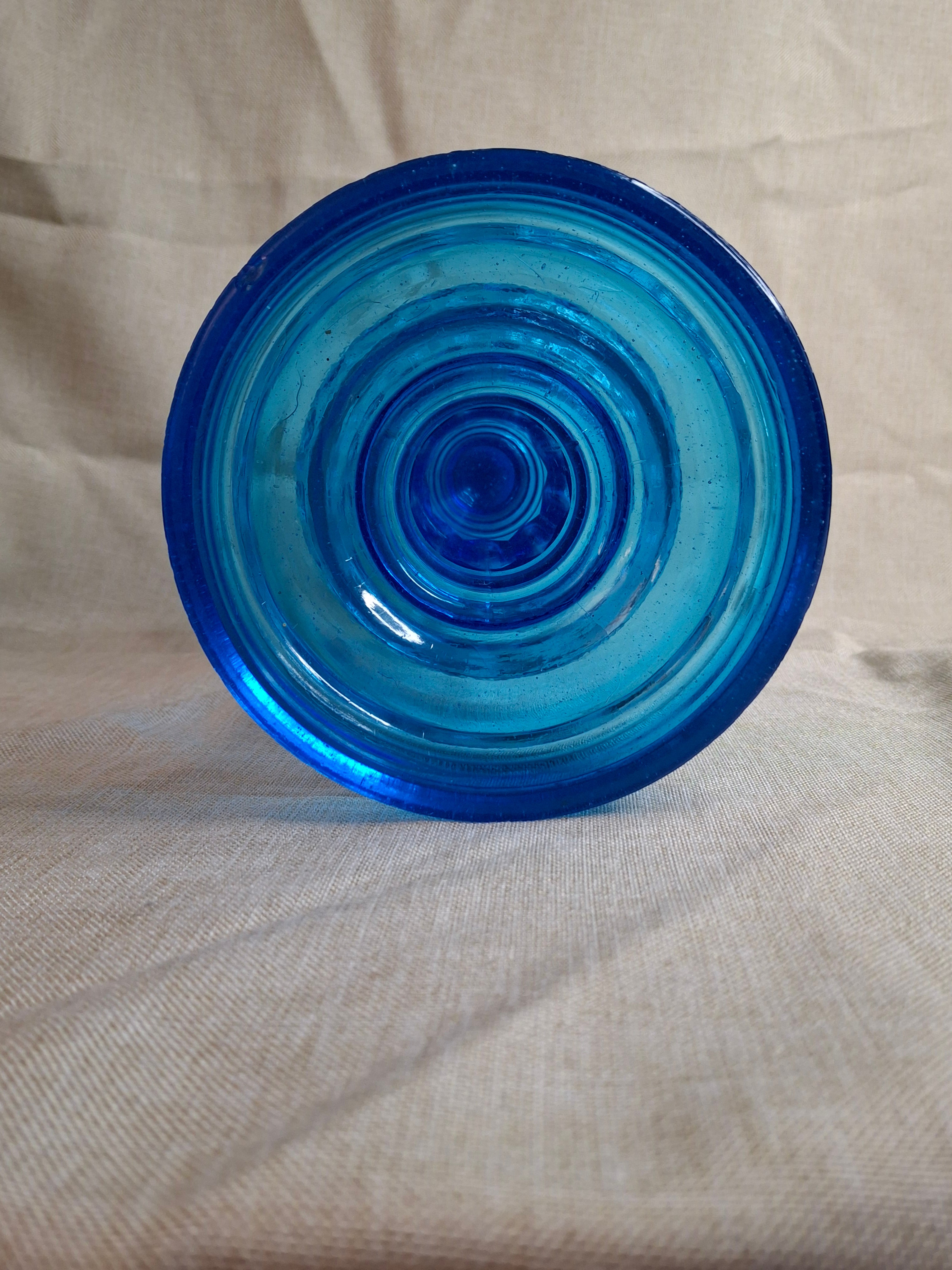 Antique Victorian Blue Opalescent Coin Dot Kerosene Oil Lamp, c. 1890, Original