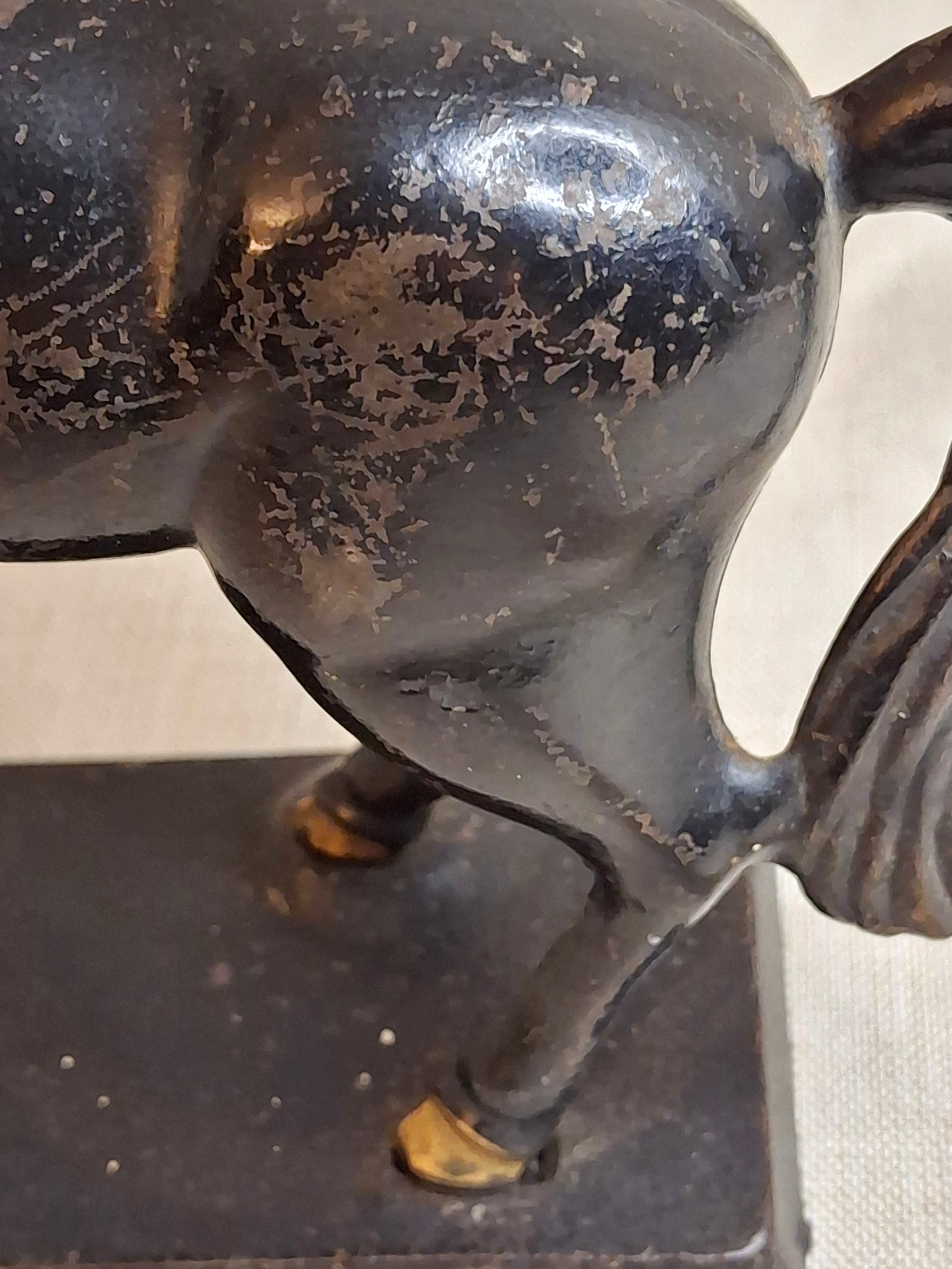 Original Paint Vintage Cast Iron Rearing Horse Still Bank - Made in Canada - Excellent Patina