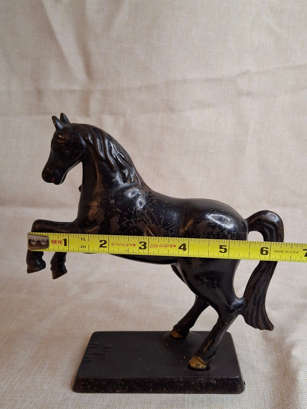 Original Paint Vintage Cast Iron Rearing Horse Still Bank - Made in Canada - Excellent Patina