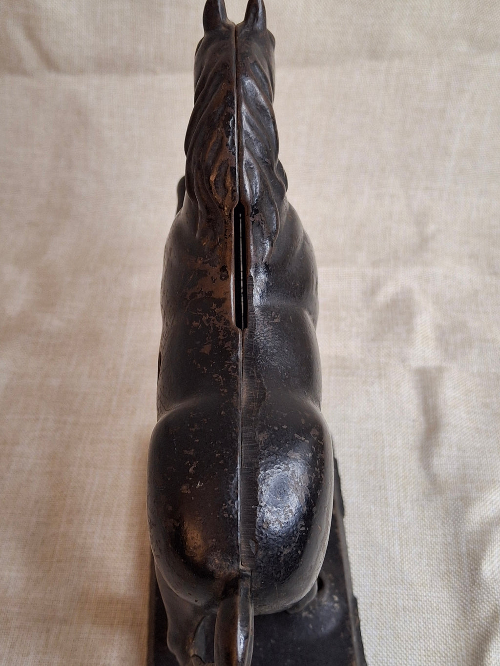 Original Paint Vintage Cast Iron Rearing Horse Still Bank - Made in Canada - Excellent Patina