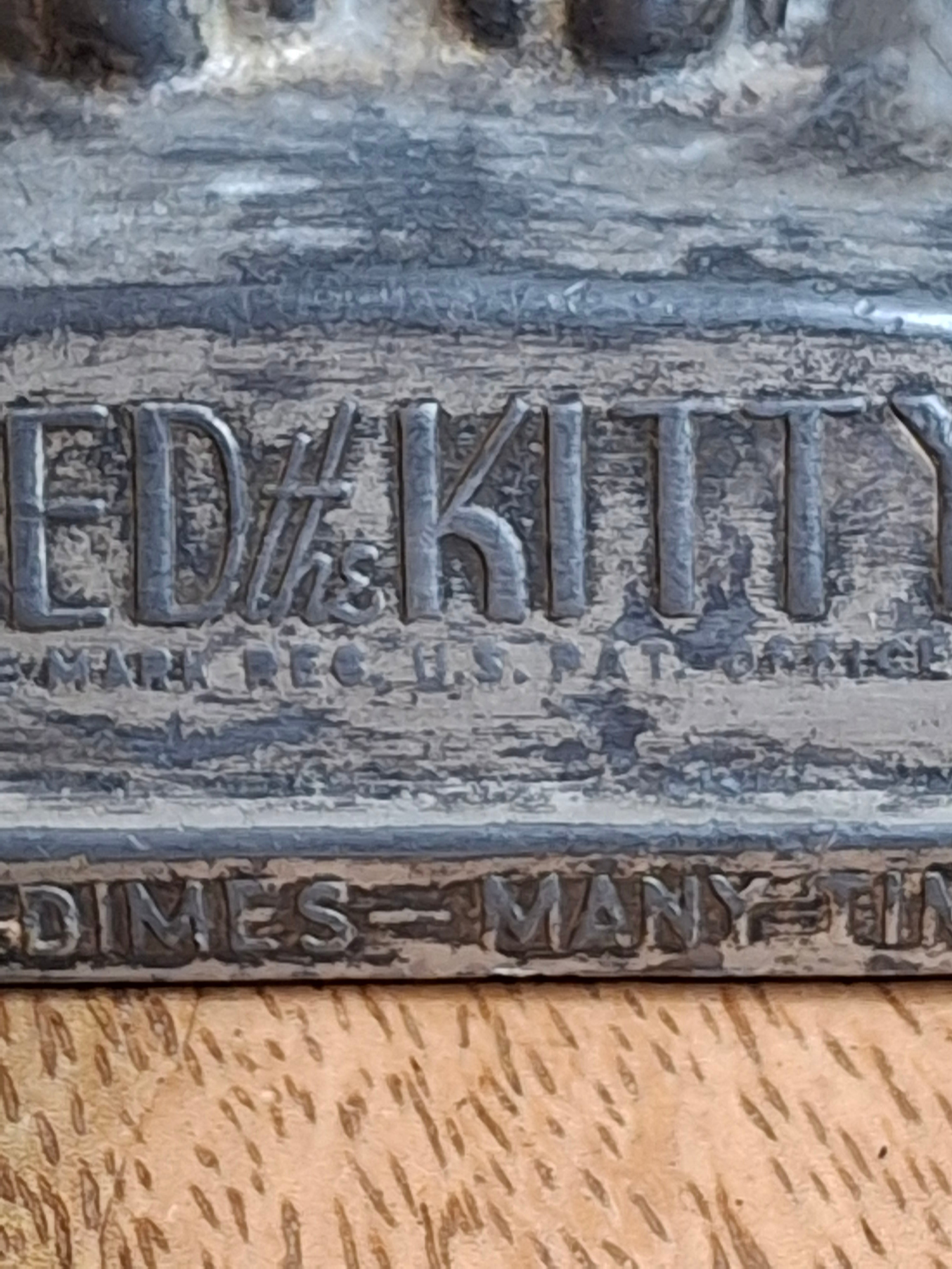 Vintage "Feed the Kitty" Cast Metal Advertising Bank - First National Bank McKees Rocks PA