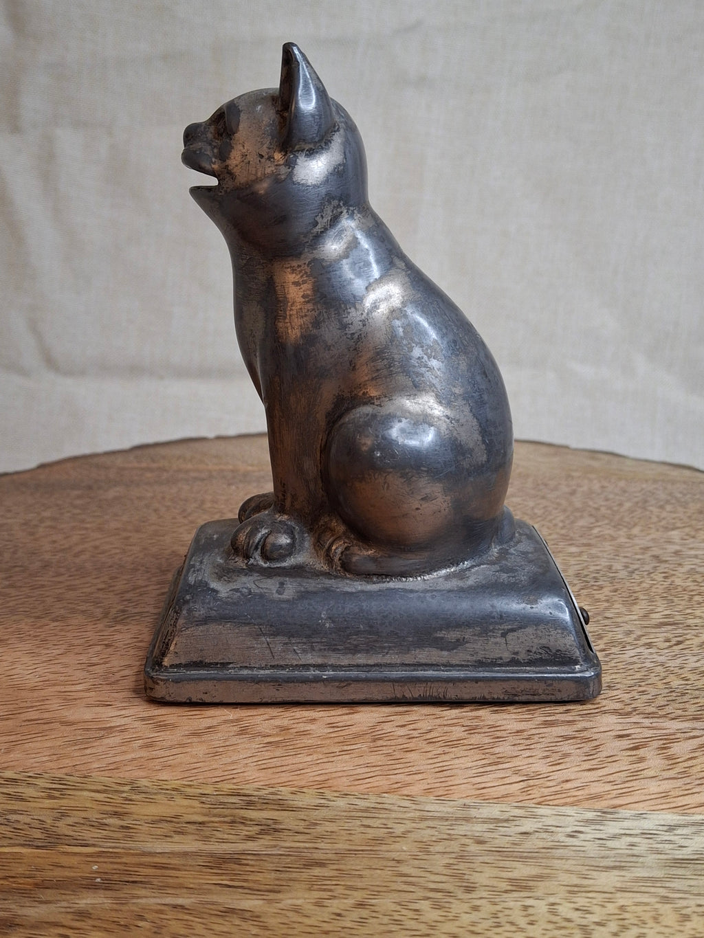 Vintage "Feed the Kitty" Cast Metal Advertising Bank - First National Bank McKees Rocks PA