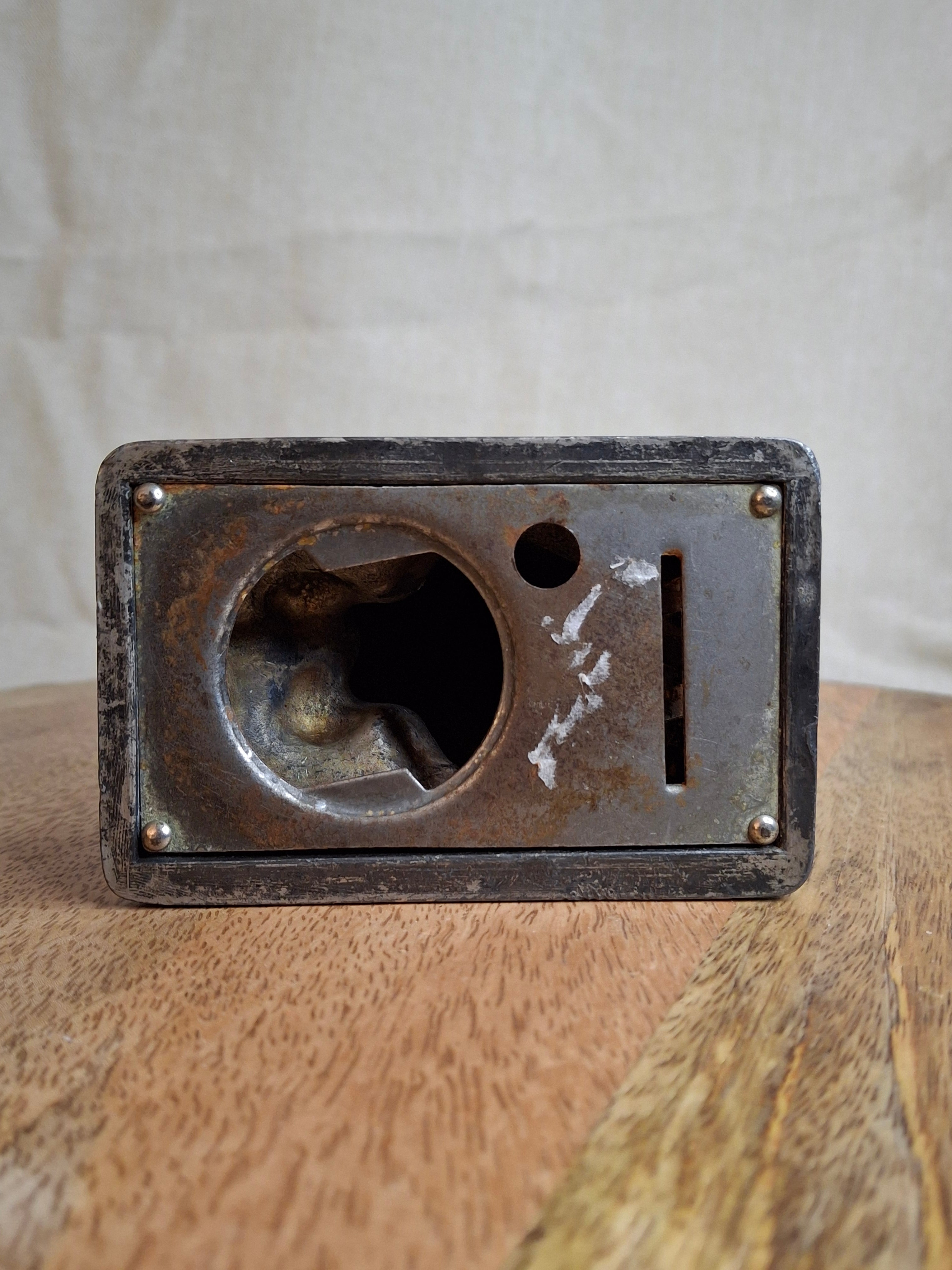 Vintage "Feed the Kitty" Cast Metal Advertising Bank - First National Bank McKees Rocks PA