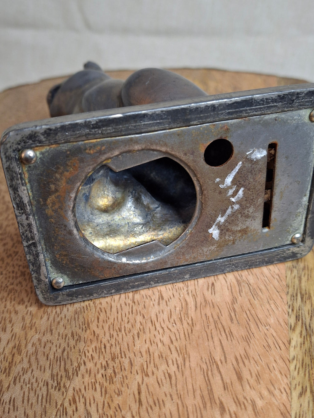 Vintage "Feed the Kitty" Cast Metal Advertising Bank - First National Bank McKees Rocks PA
