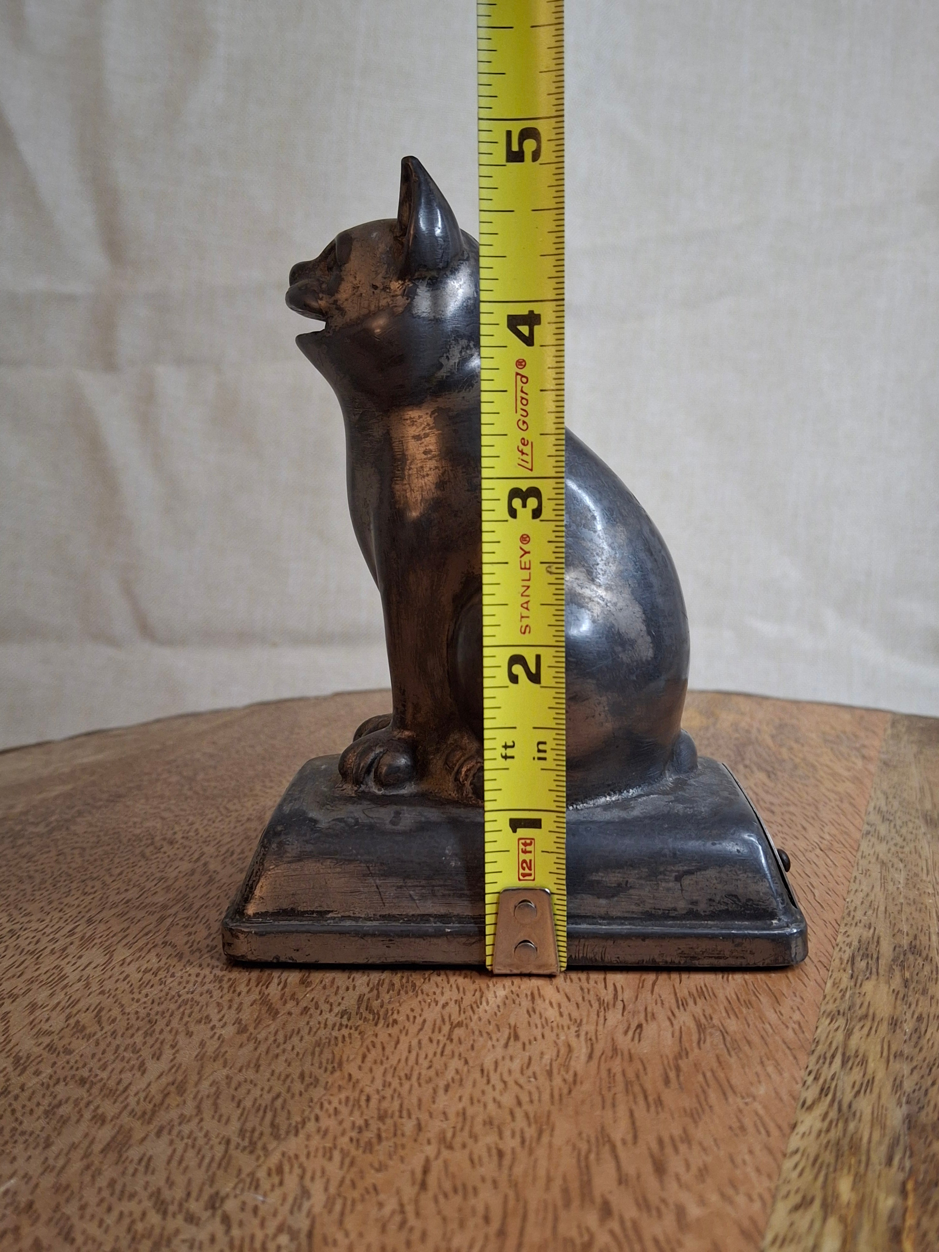 Vintage "Feed the Kitty" Cast Metal Advertising Bank - First National Bank McKees Rocks PA