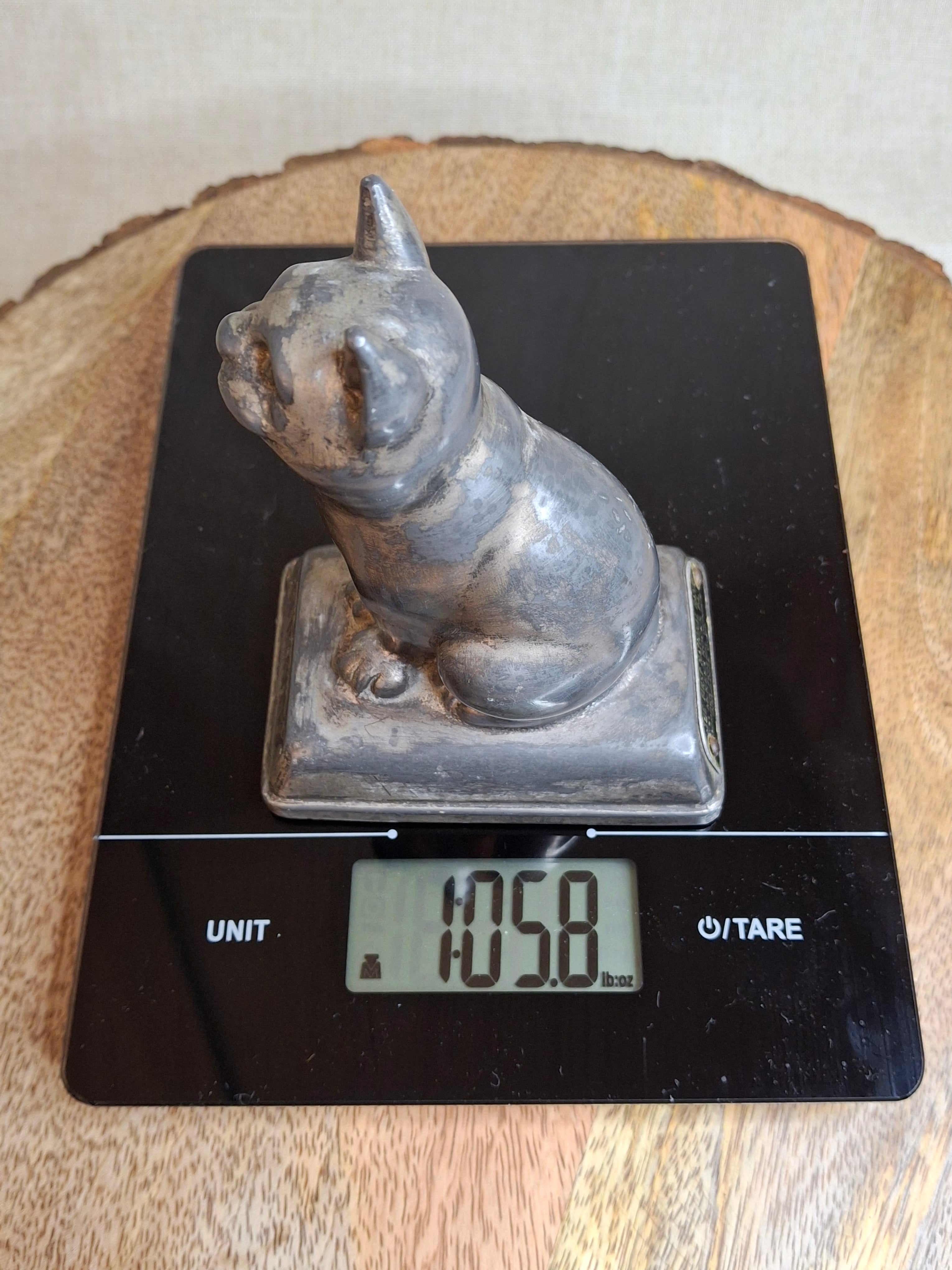 Vintage "Feed the Kitty" Cast Metal Advertising Bank - First National Bank McKees Rocks PA