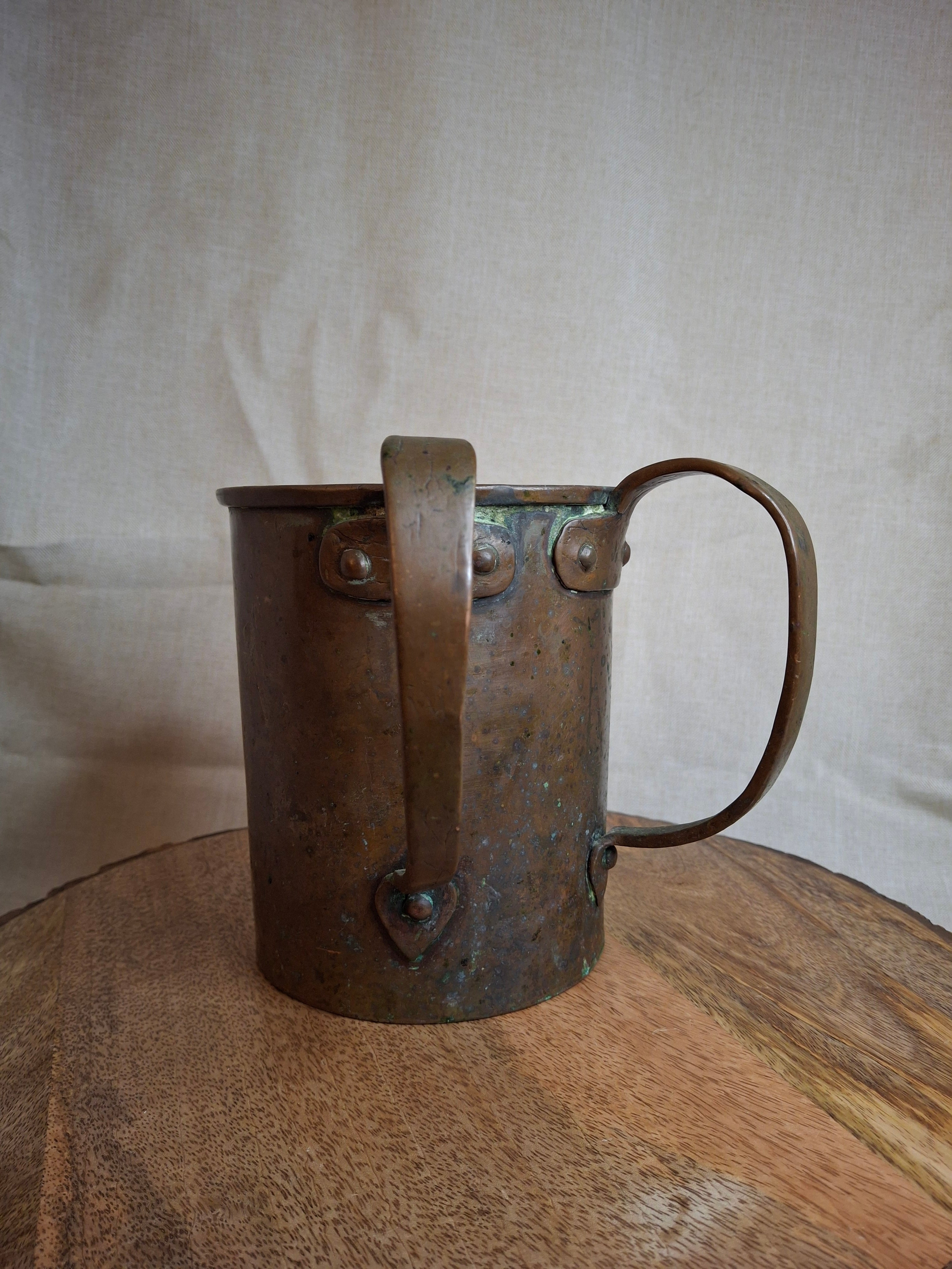 Antique 19th Century Extra-Heavy Copper Netilat Yadayim Laver Hand Washing Cup
