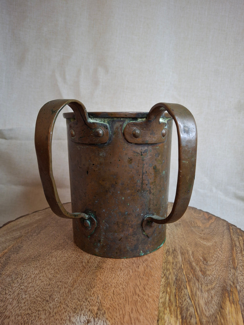 Antique 19th Century Extra-Heavy Copper Netilat Yadayim Laver Hand Washing Cup