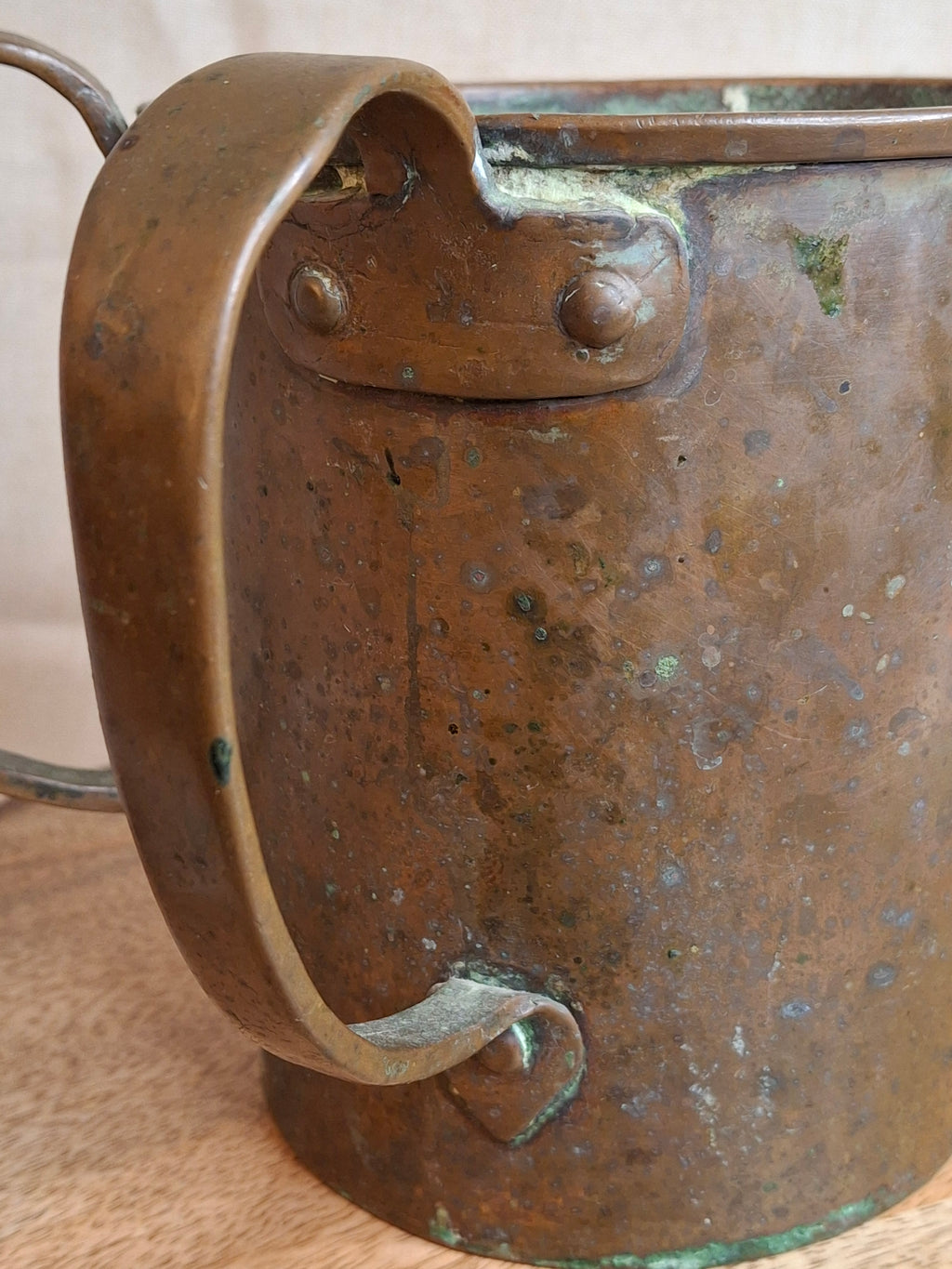 Antique 19th Century Extra-Heavy Copper Netilat Yadayim Laver Hand Washing Cup